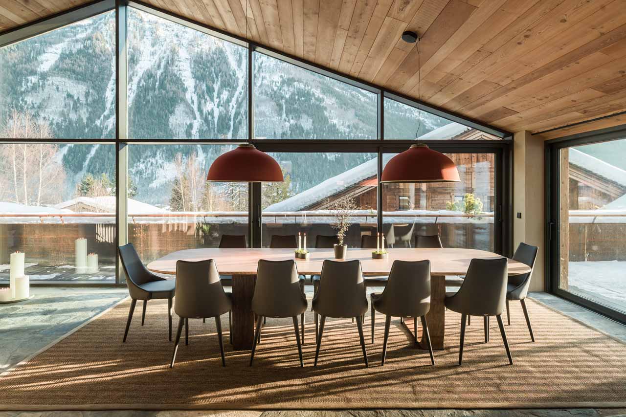 Dining area at Chalet Sundara in Chamonix