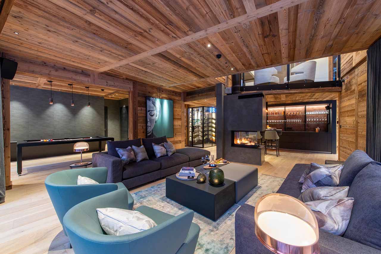 Living room at Chalet Tataali in Morzine