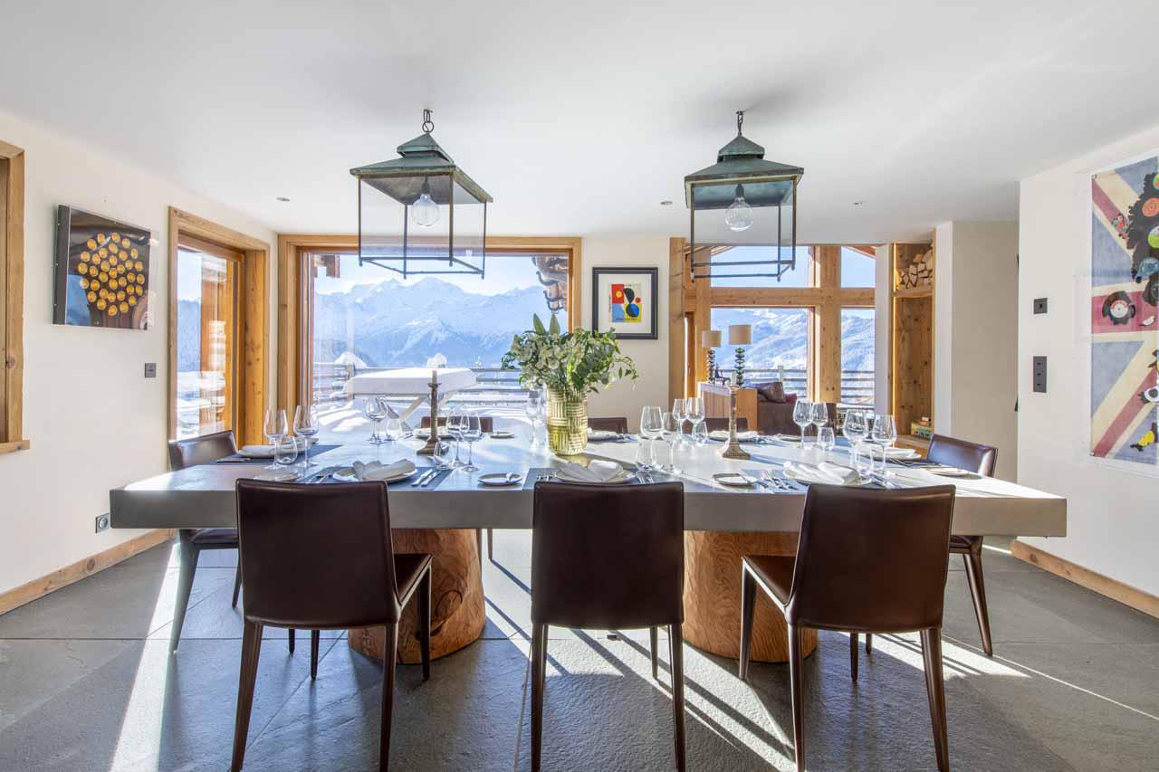 Dining area at Chalet Teredo in Verbier