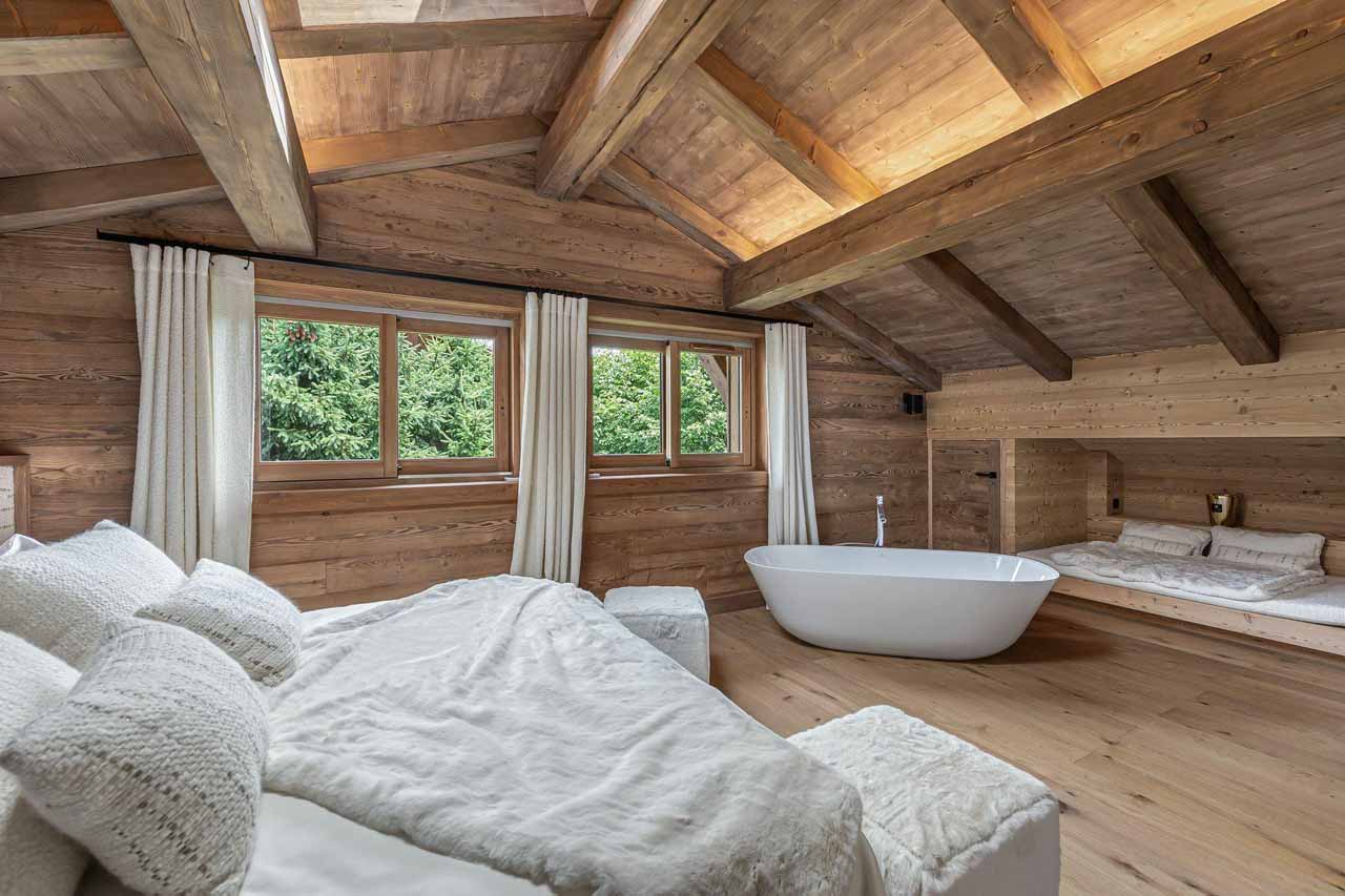 Bedroom one at Chalet Whymper in Megeve
