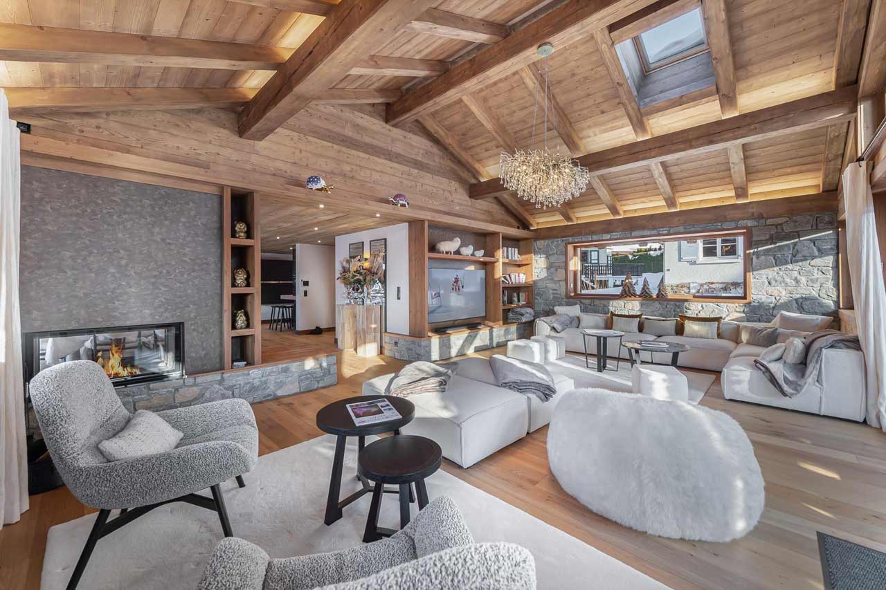 Living area at Chalet Whymper in Megeve