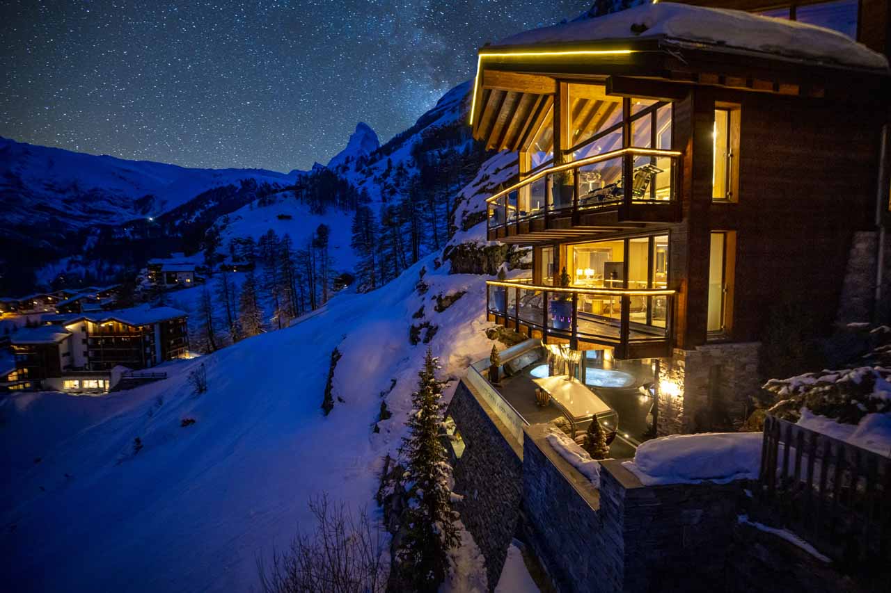 Chalet Zermatt Peak exterior with Matterhorn view
