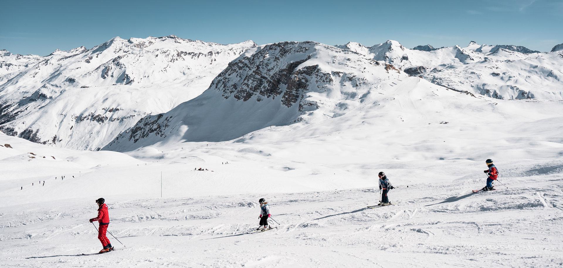 Children skiing in Val d'Isere