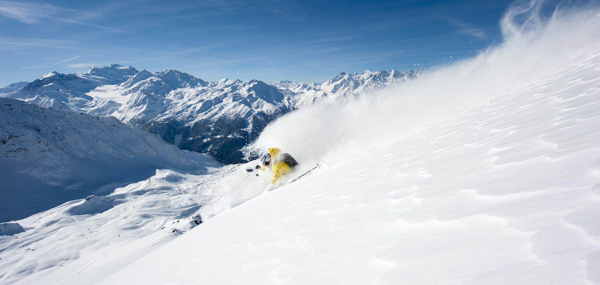 Freeride skiing in Verbier
