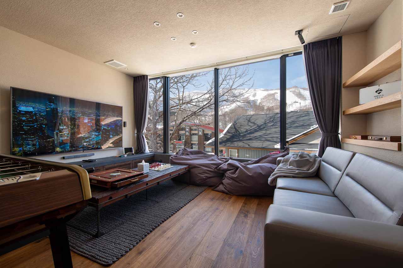 Games room of HakuVillas in Niseko
