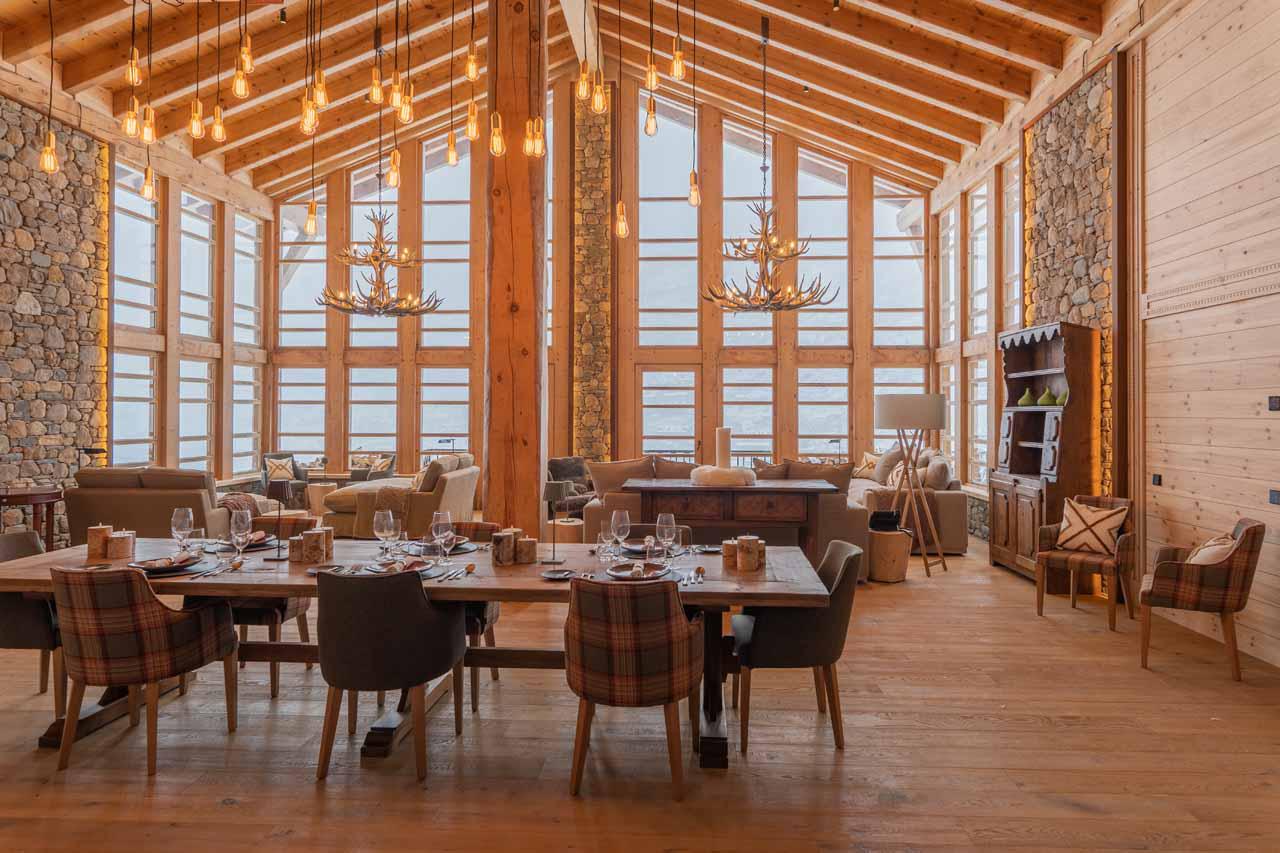 Living area at Hermitage Mountain Lodge in Andorra