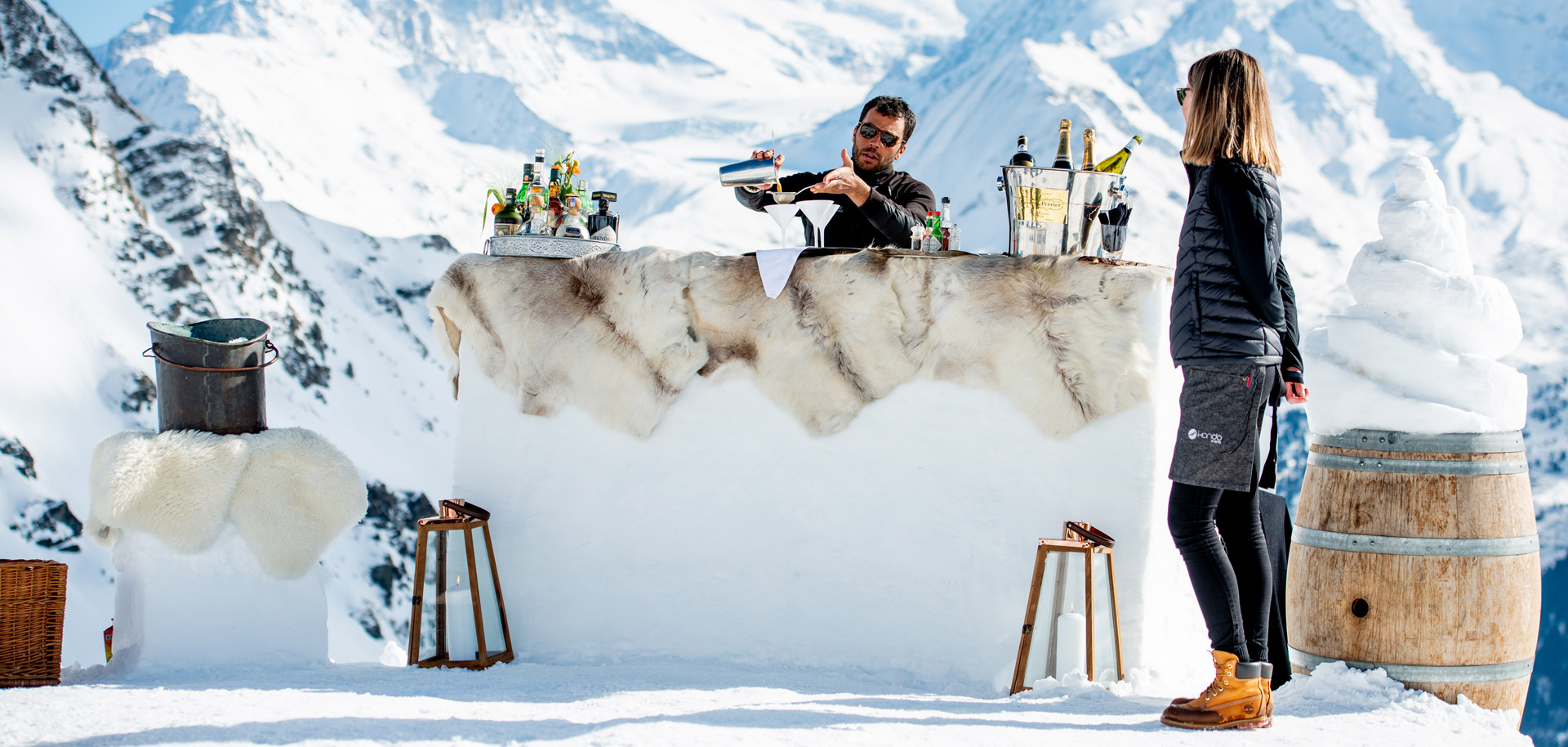 Snow bar on the mountain