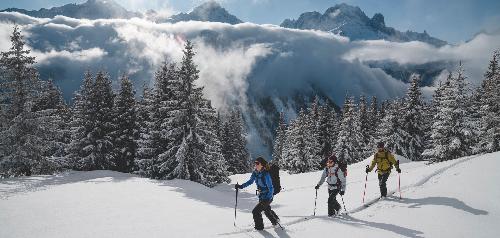 Ski touring in French Alps