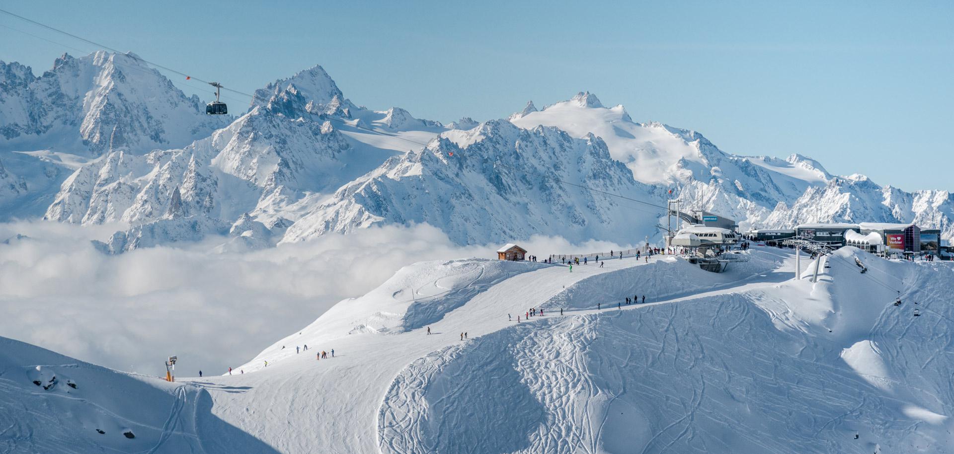 View of Ski slopes in Verbier, Switzerland