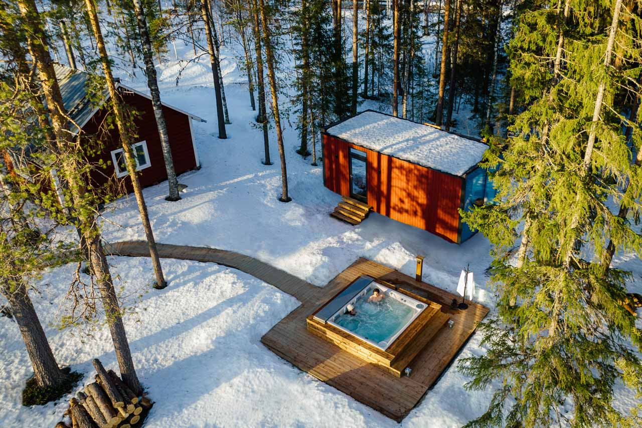 Aerial view of Logger's Lodge in Sweden