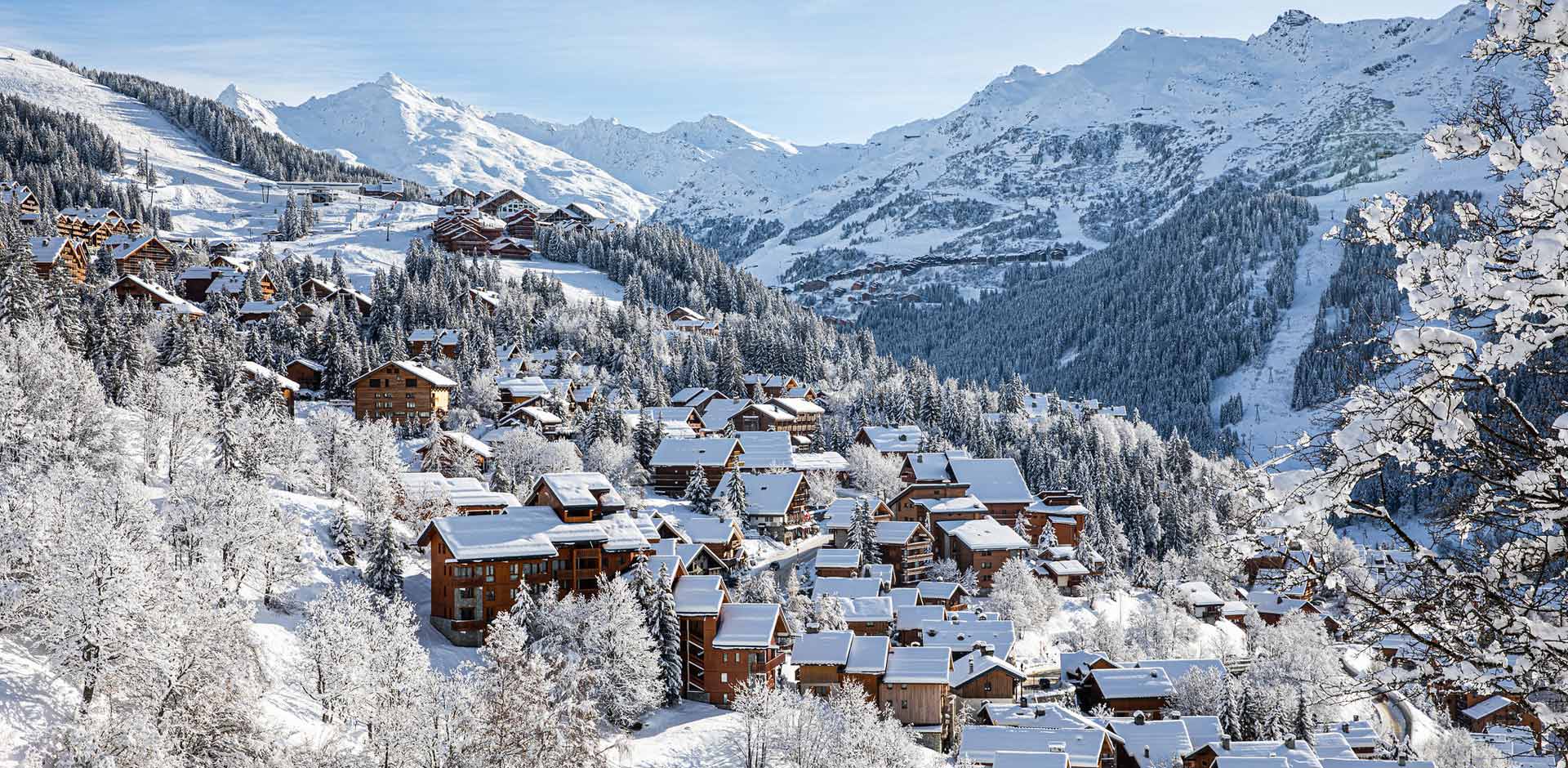 View of chalets in Meribel