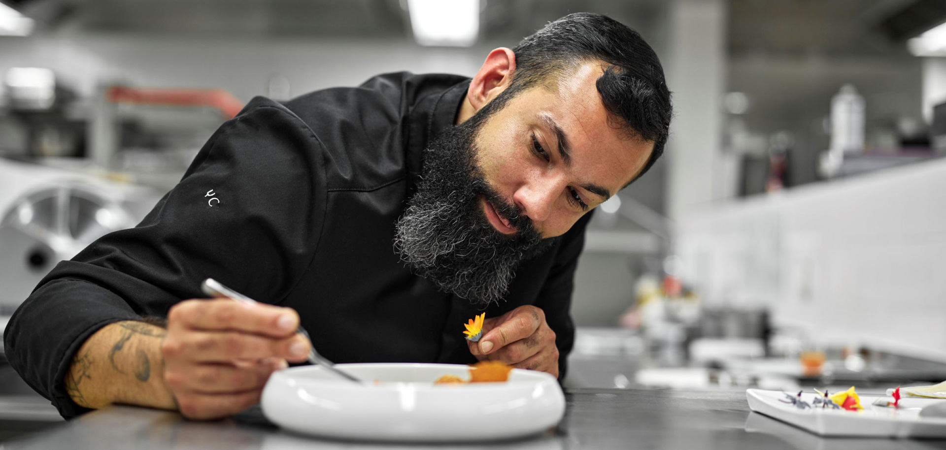 Chef Yannick Crepaux at Le Mont Blanc restaurant in Crans Montana