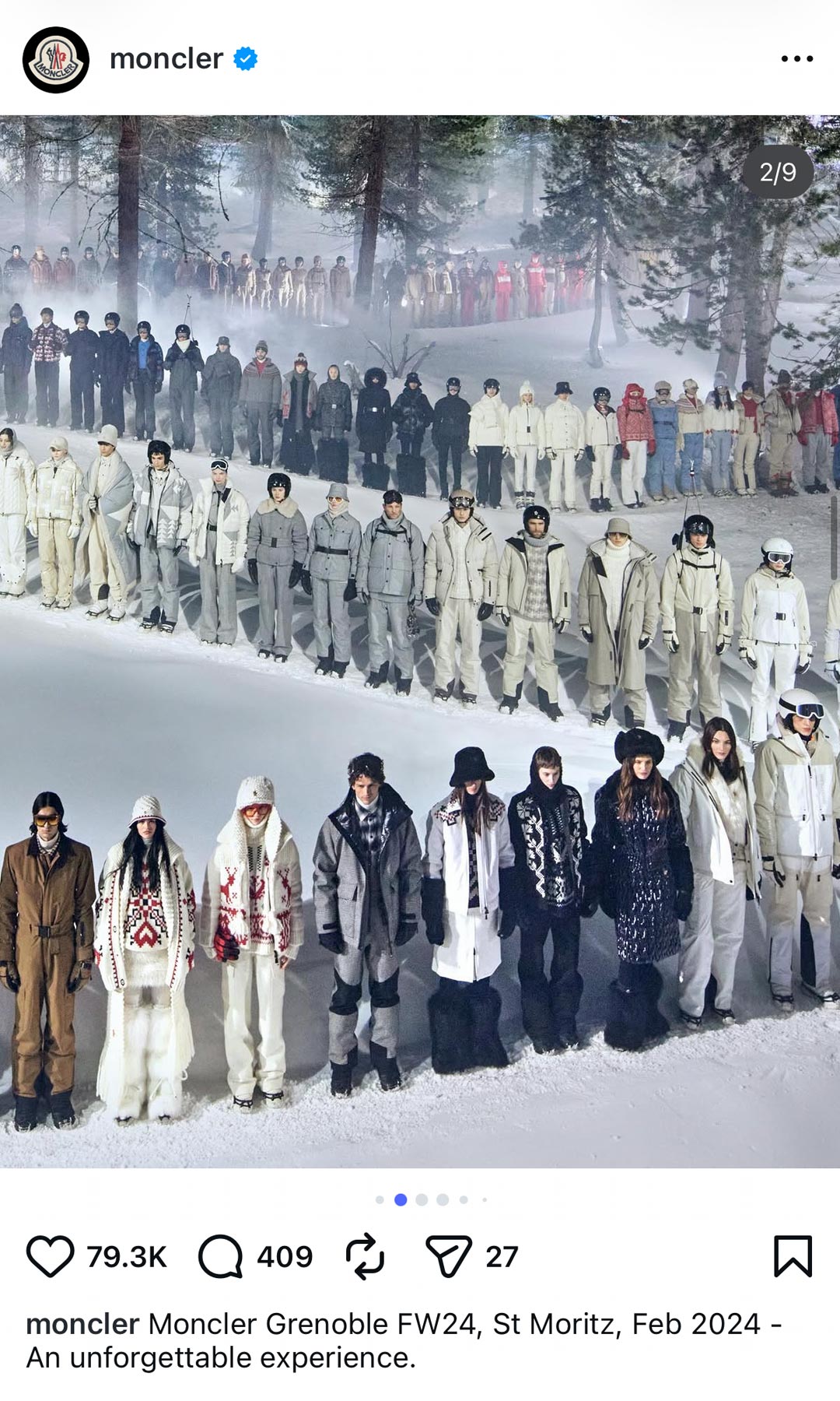 Montcler fashion show in St Moritz
