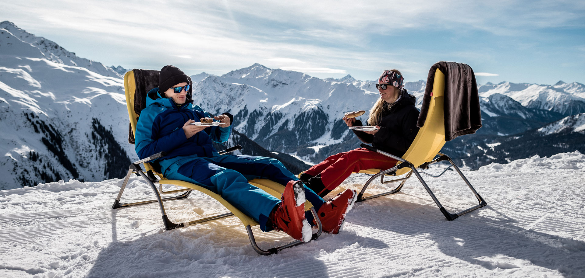 Mountain restaurant drink stop in Davos