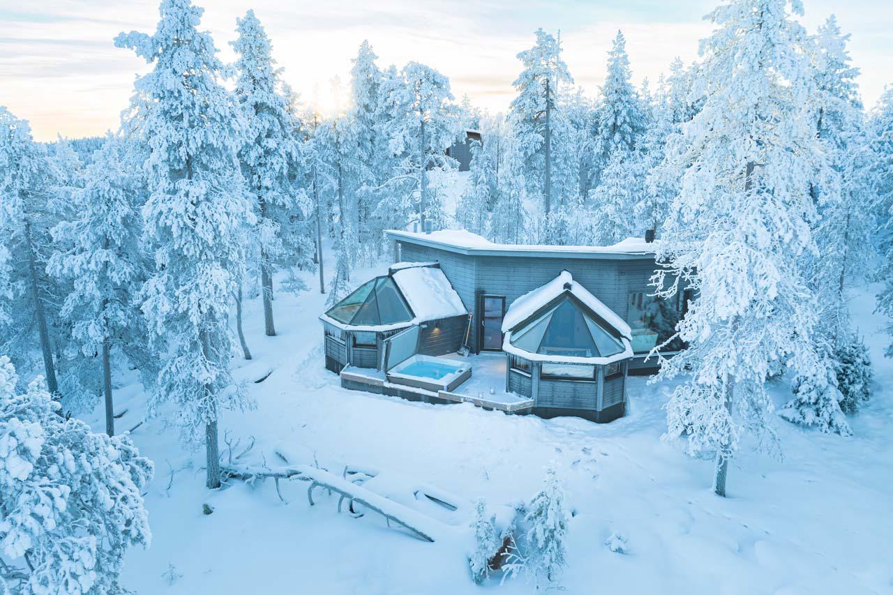 Exterior of Octola Glass Igloo in Finland