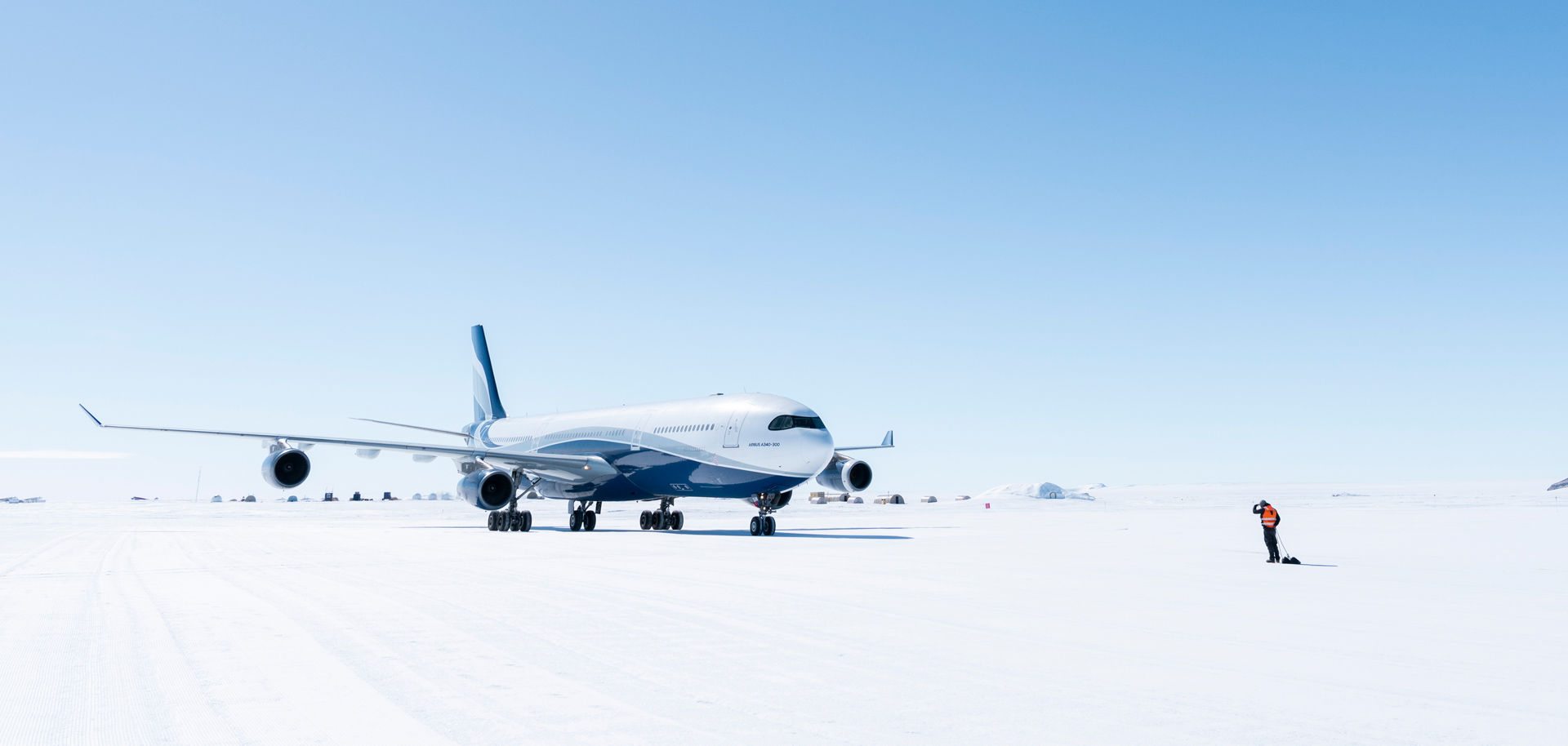 Private charter plane in Antarctica