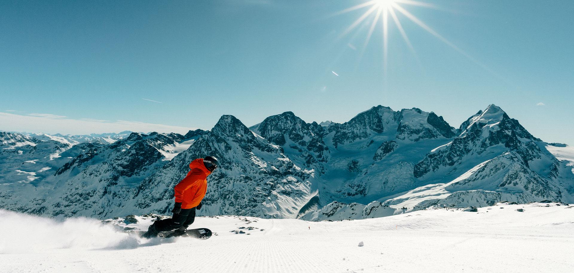 Skiing in Corvatsch in St Moritz