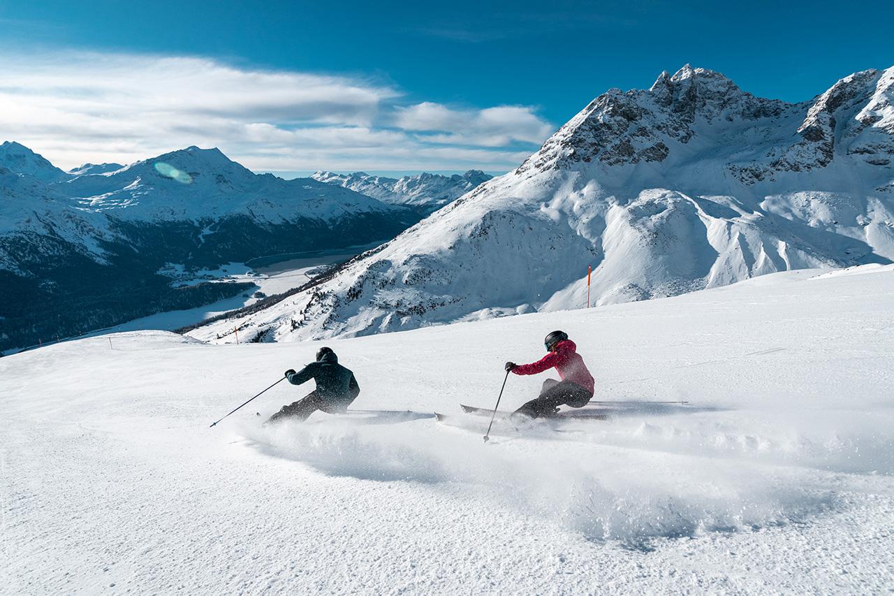 Intermediate skiing in St Moritz