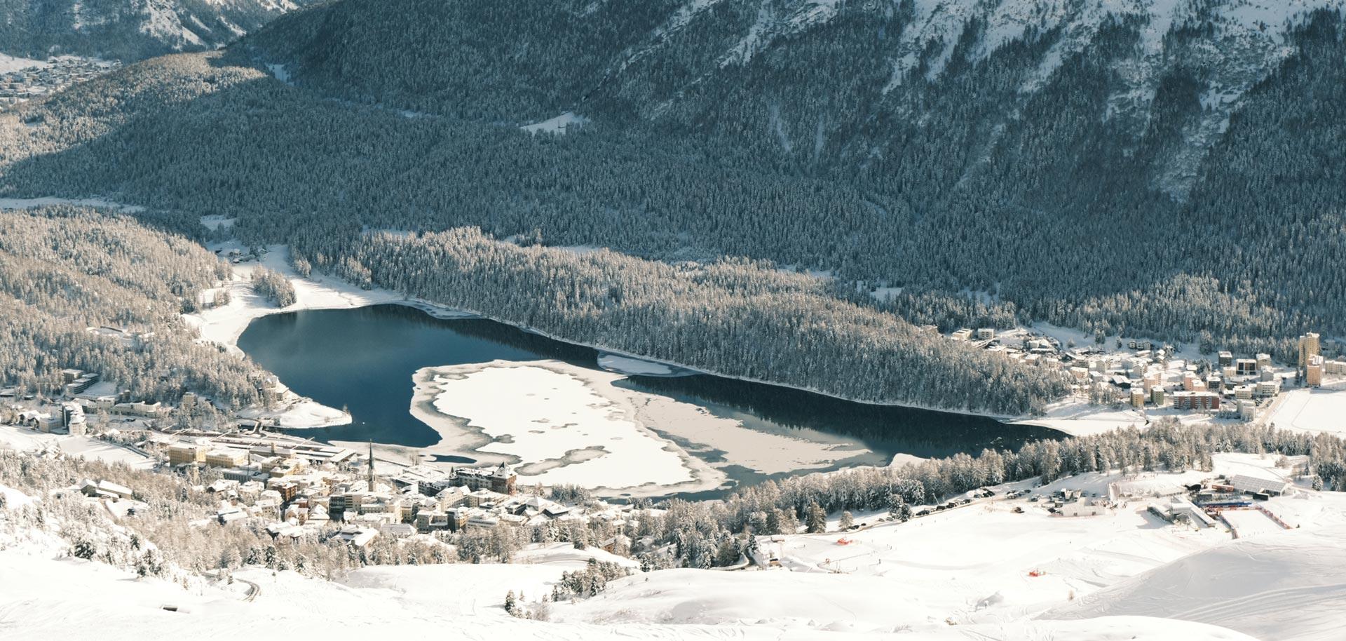 View of St Moritz lake
