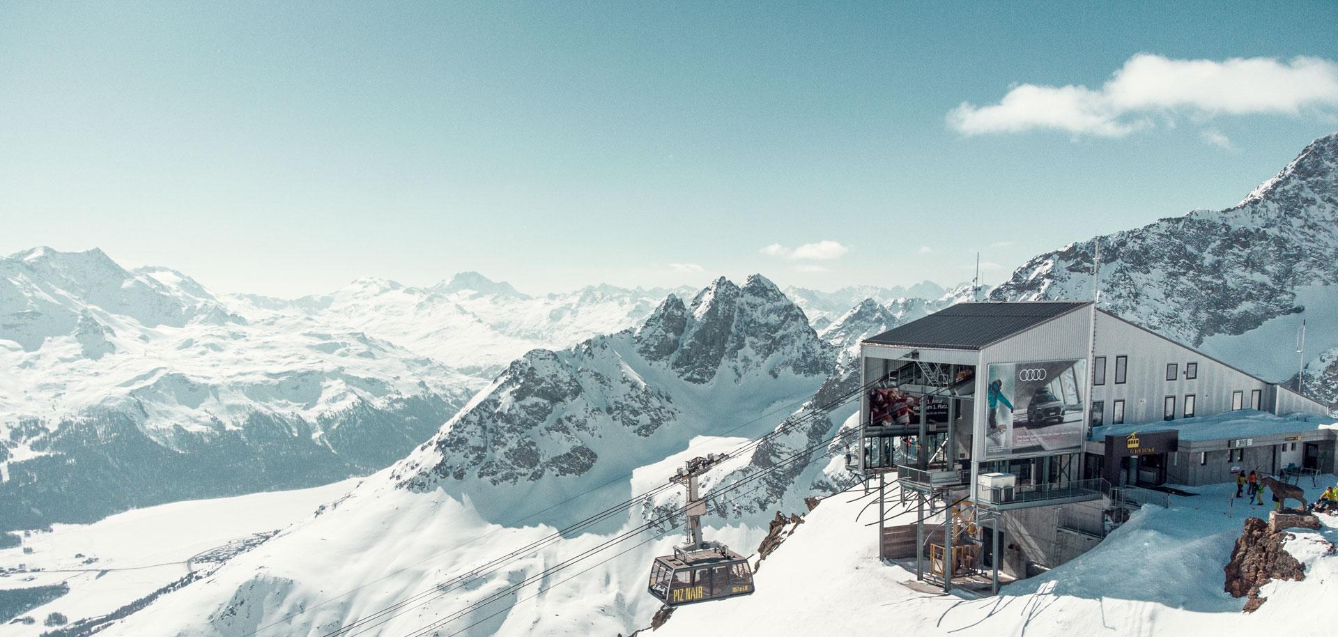 Panorama of St Moritz ski area