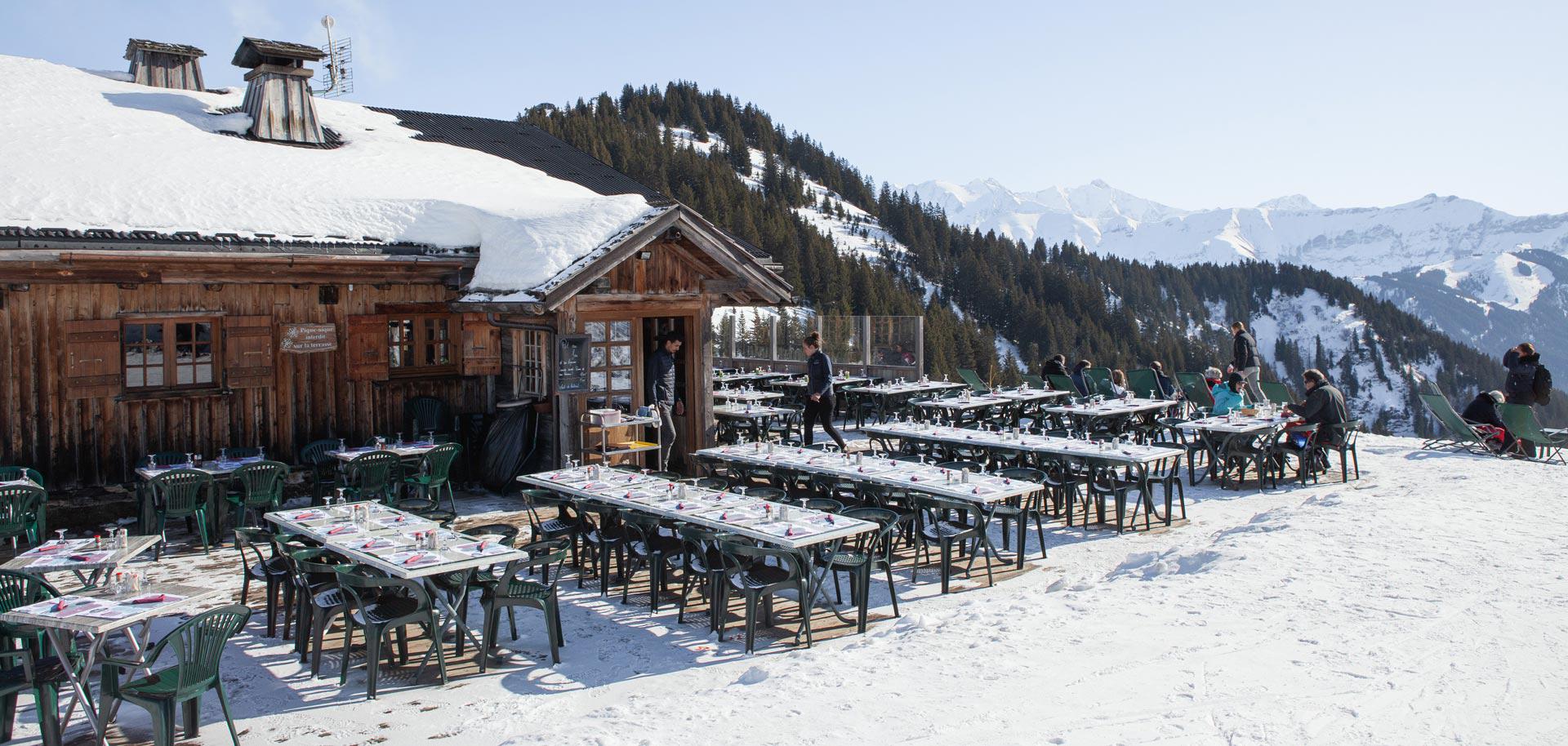 Auberge Bonjournal mountain restaurant in Megeve