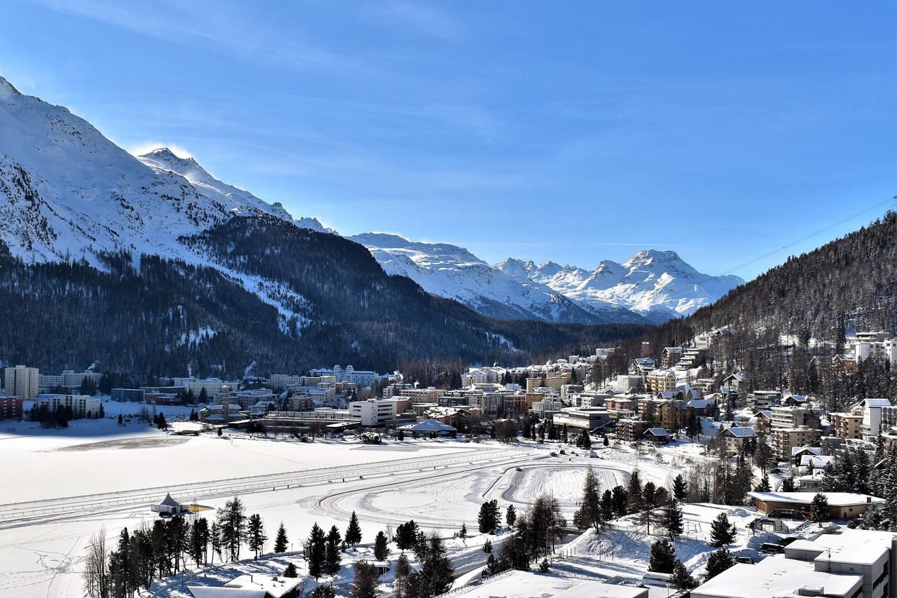 Frozen lake in St Moritz
