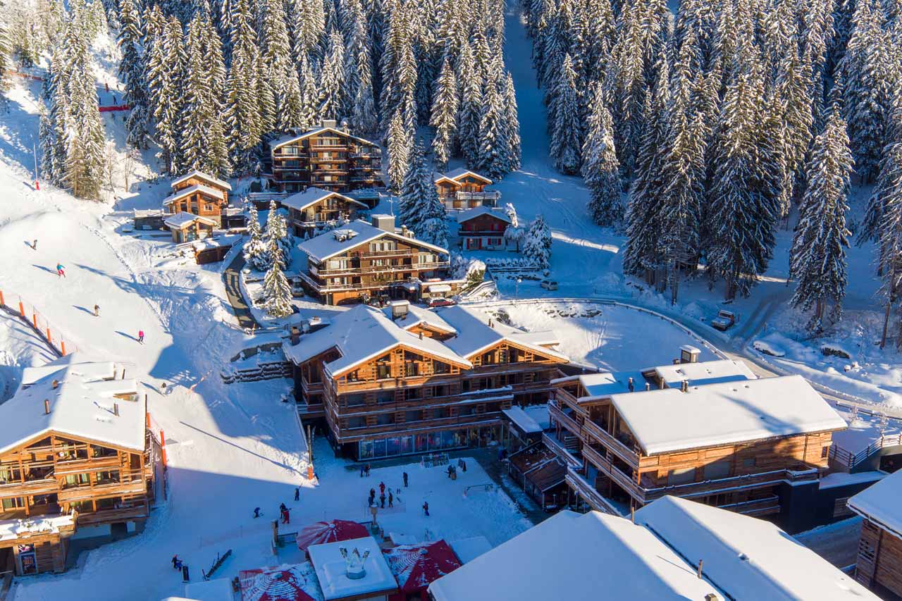 Exterior of Place Blanche in Verbier