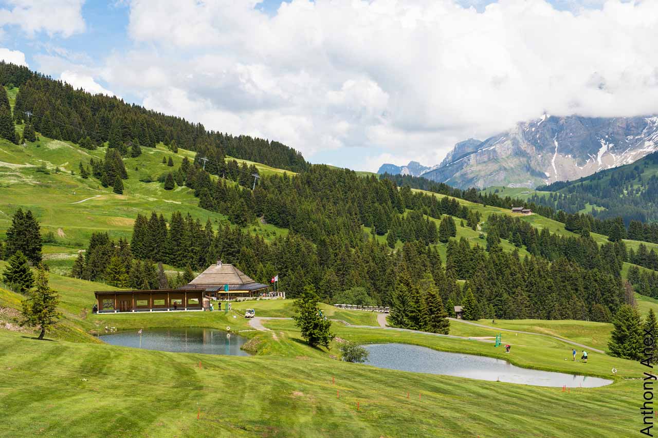 Golf course in Villars in summer
