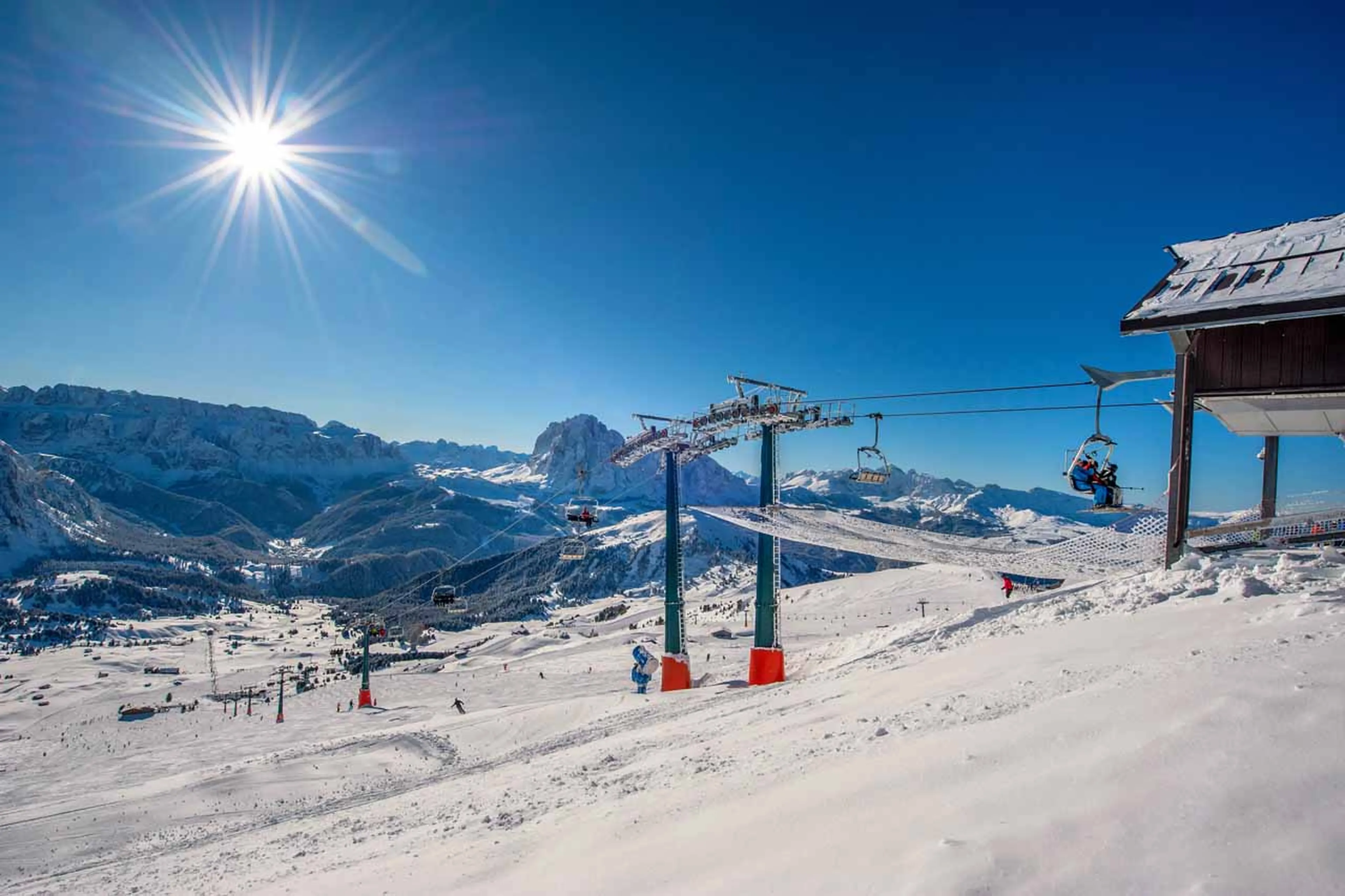 Family skiing in Meribel
