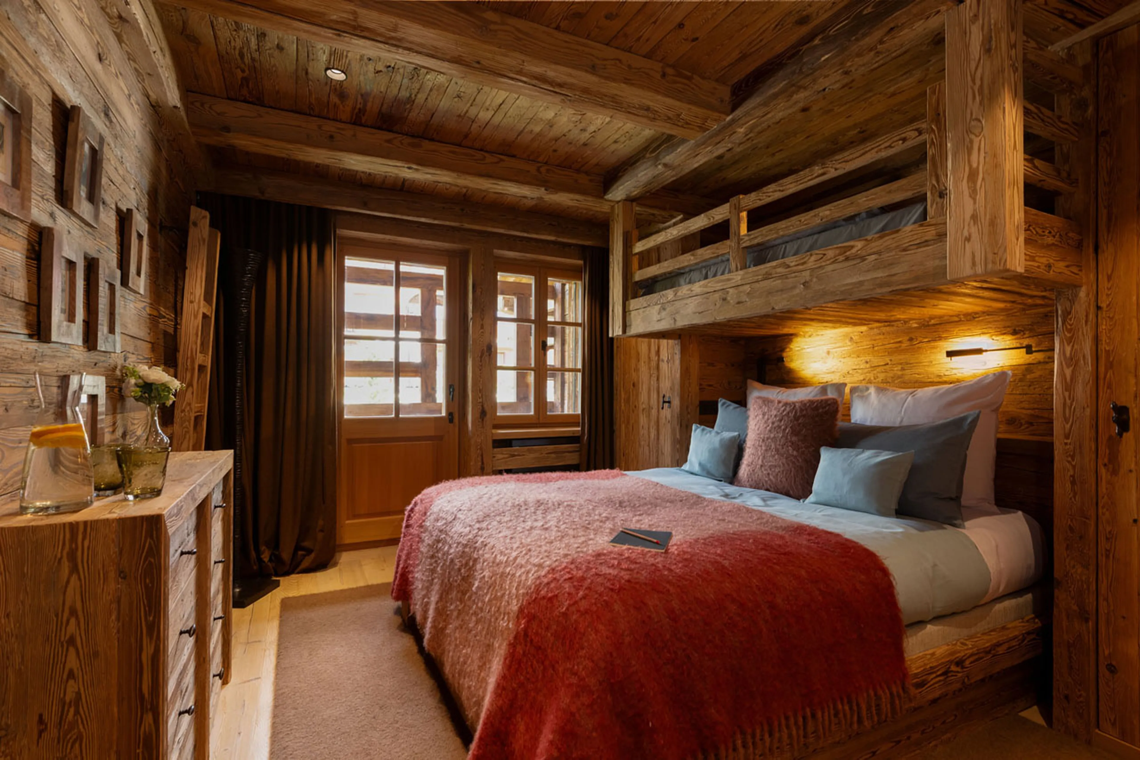 Bedroom four balcony access at Alex Penthouse in Verbier