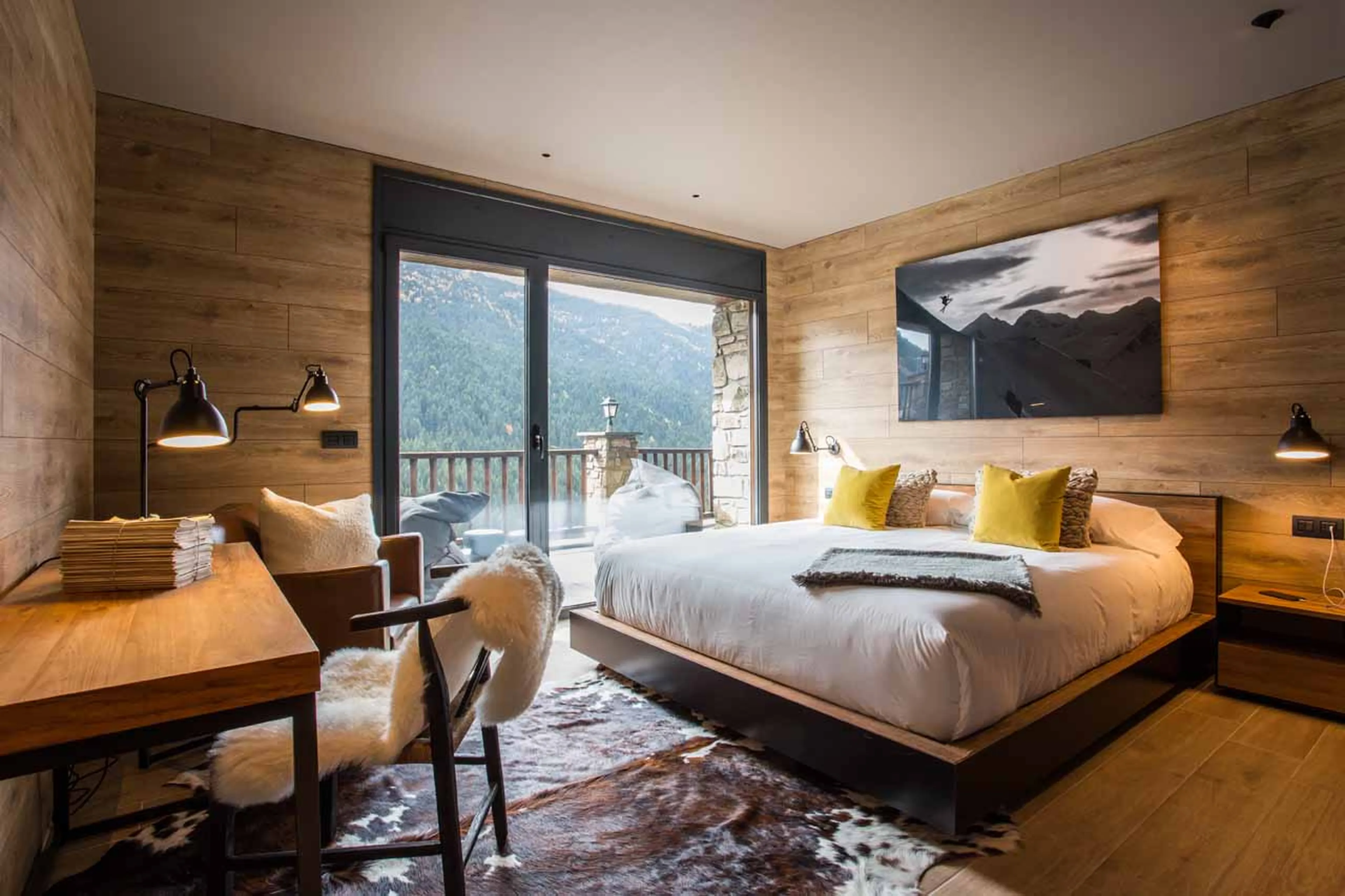 Bedroom one at Alpine Residence in Soldeu