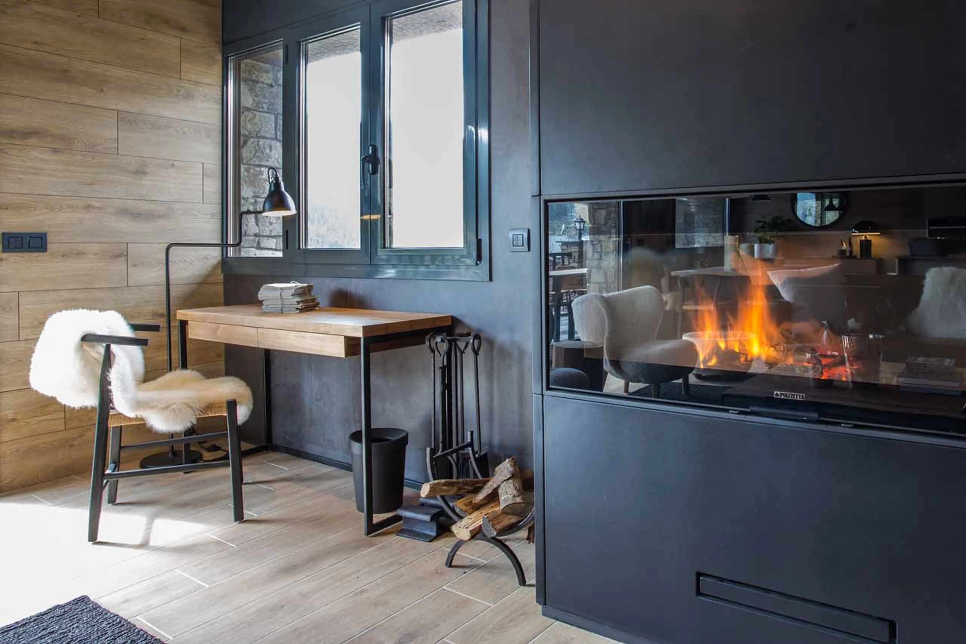 Fireplace at Alpine Residence in Soldeu