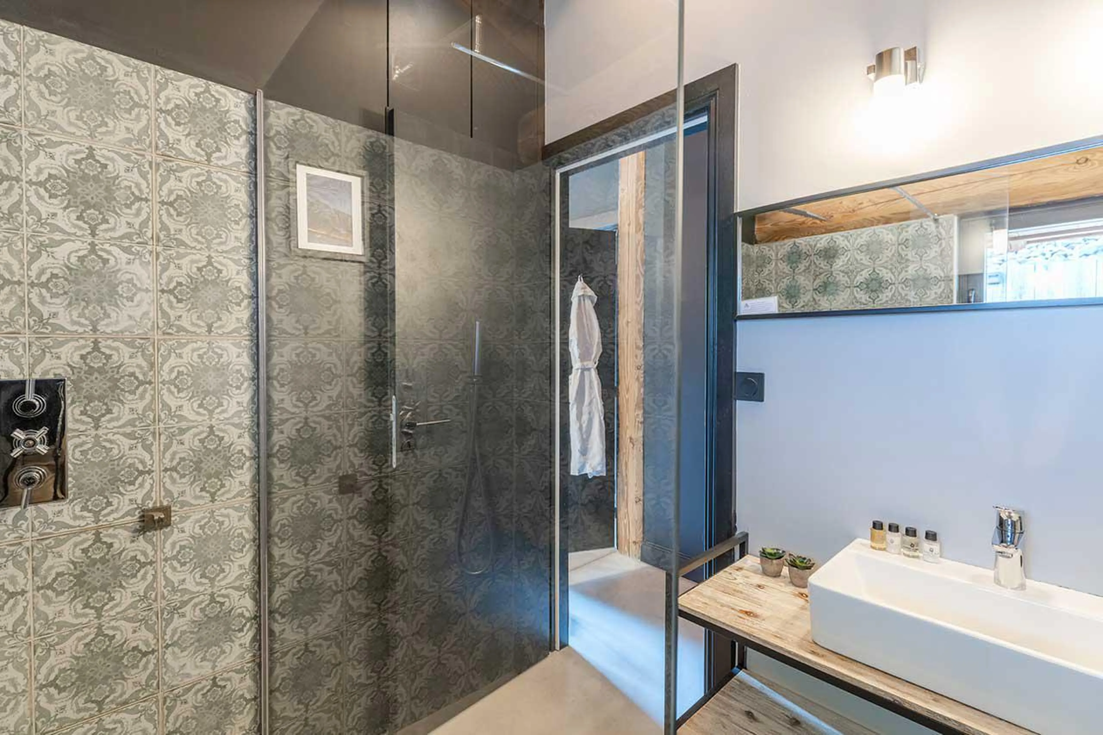 En-suite shower room at Alpine Retreat in Morzine