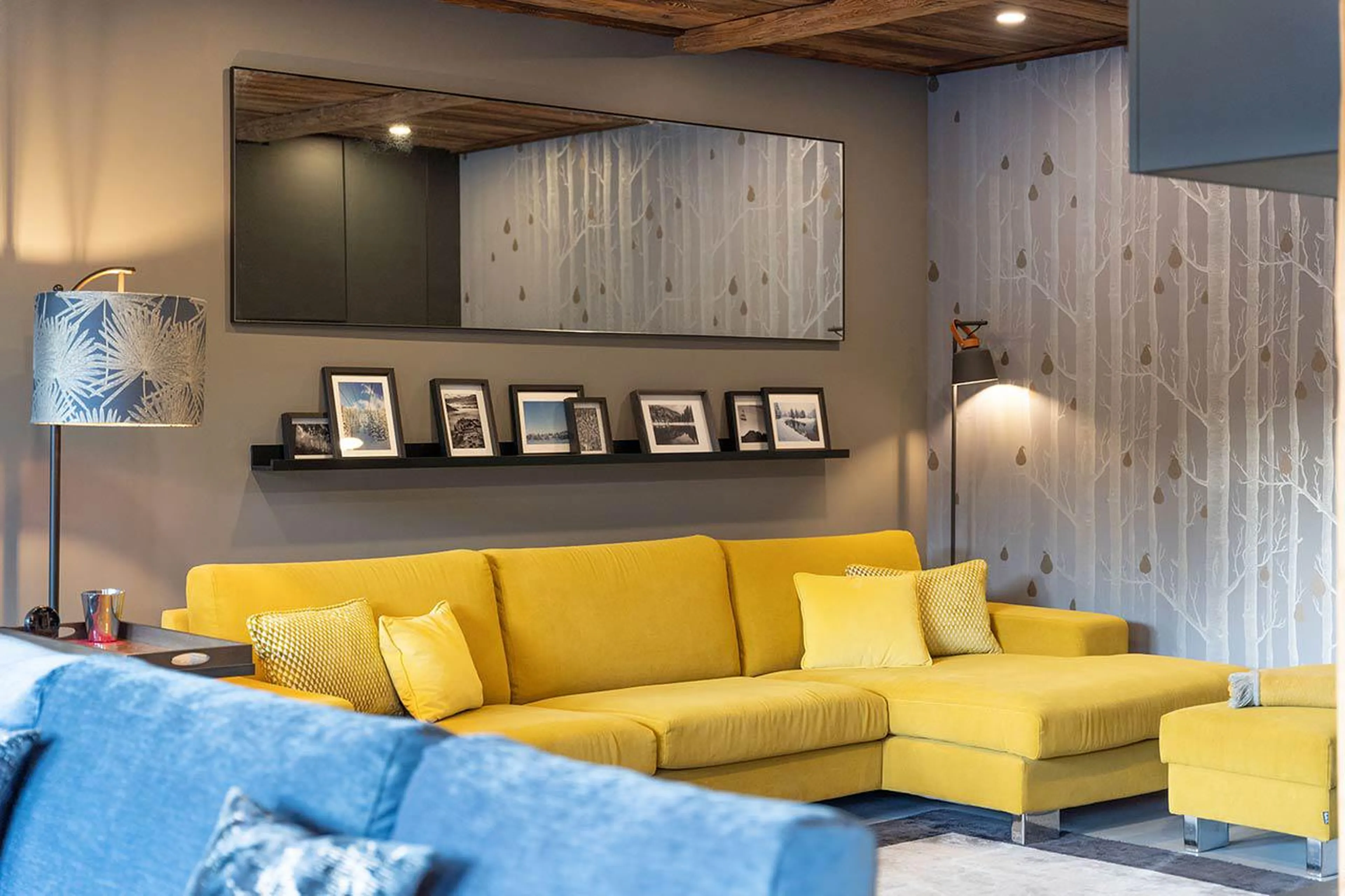 Sofa in TV area at Alpine Retreat in Morzine