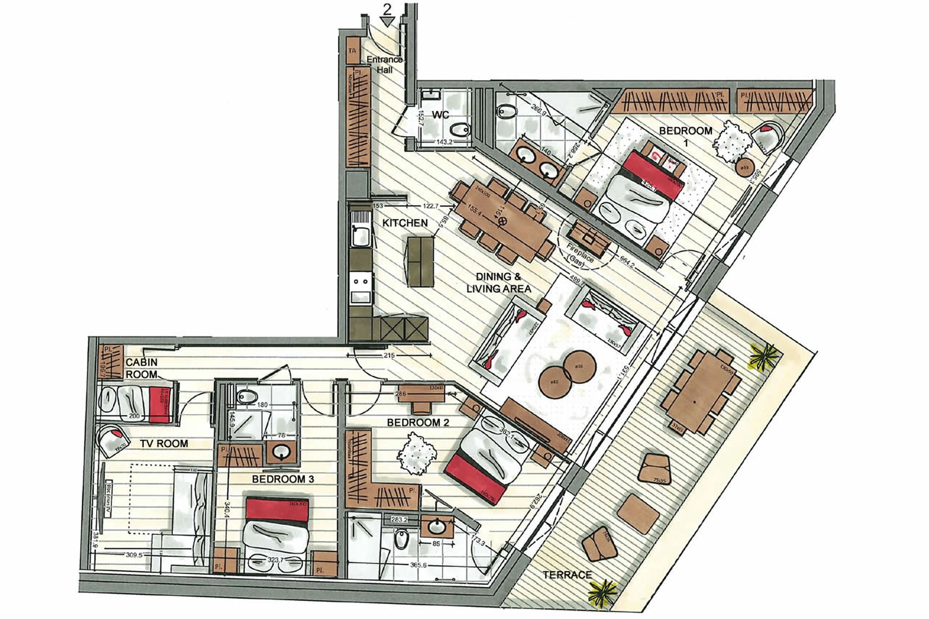 Floor plan of Apartment Alaska Lodge 2