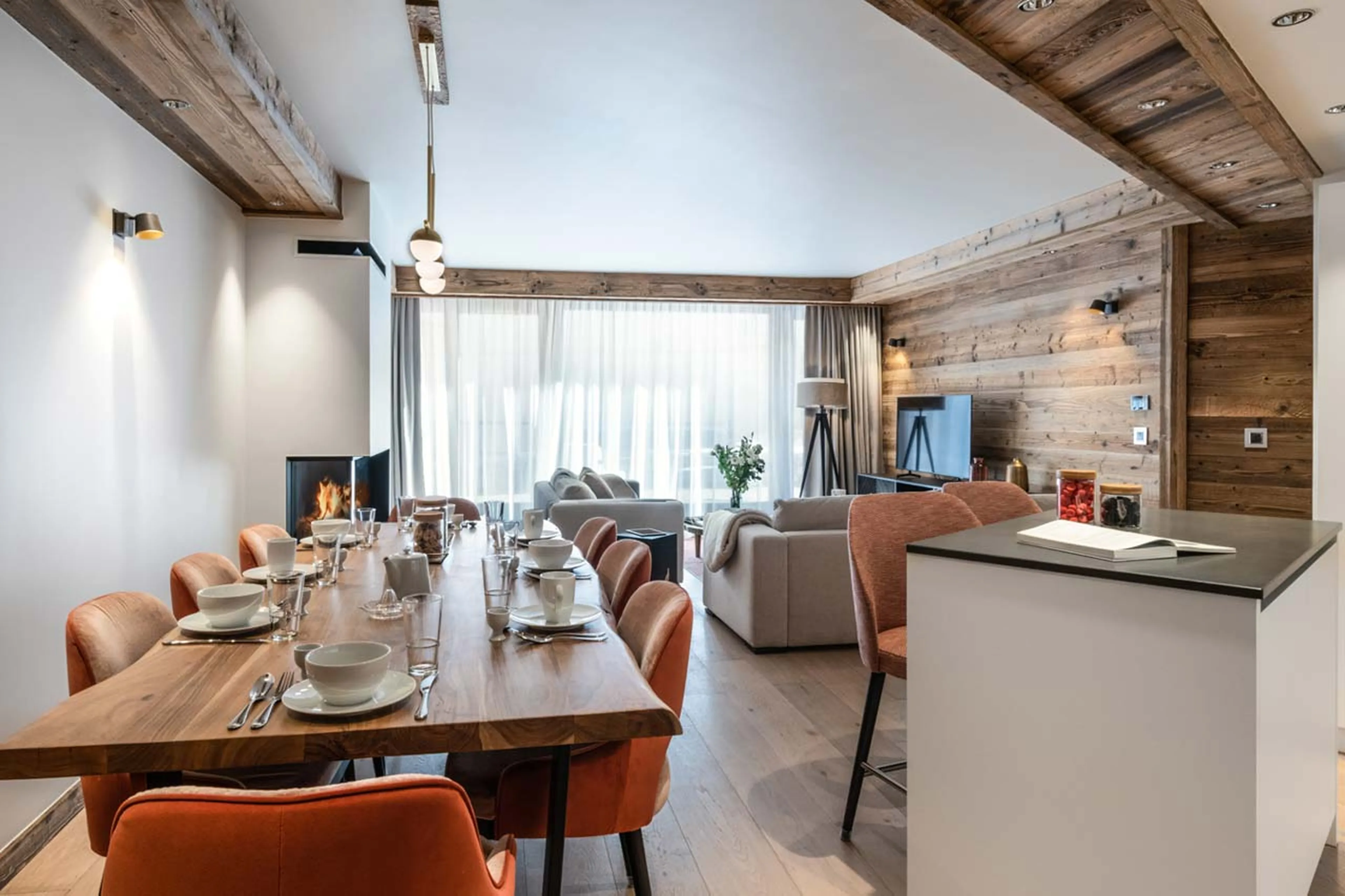 Dining area and breakfast bar at Alaska Lodge 2 in Val d'Isere