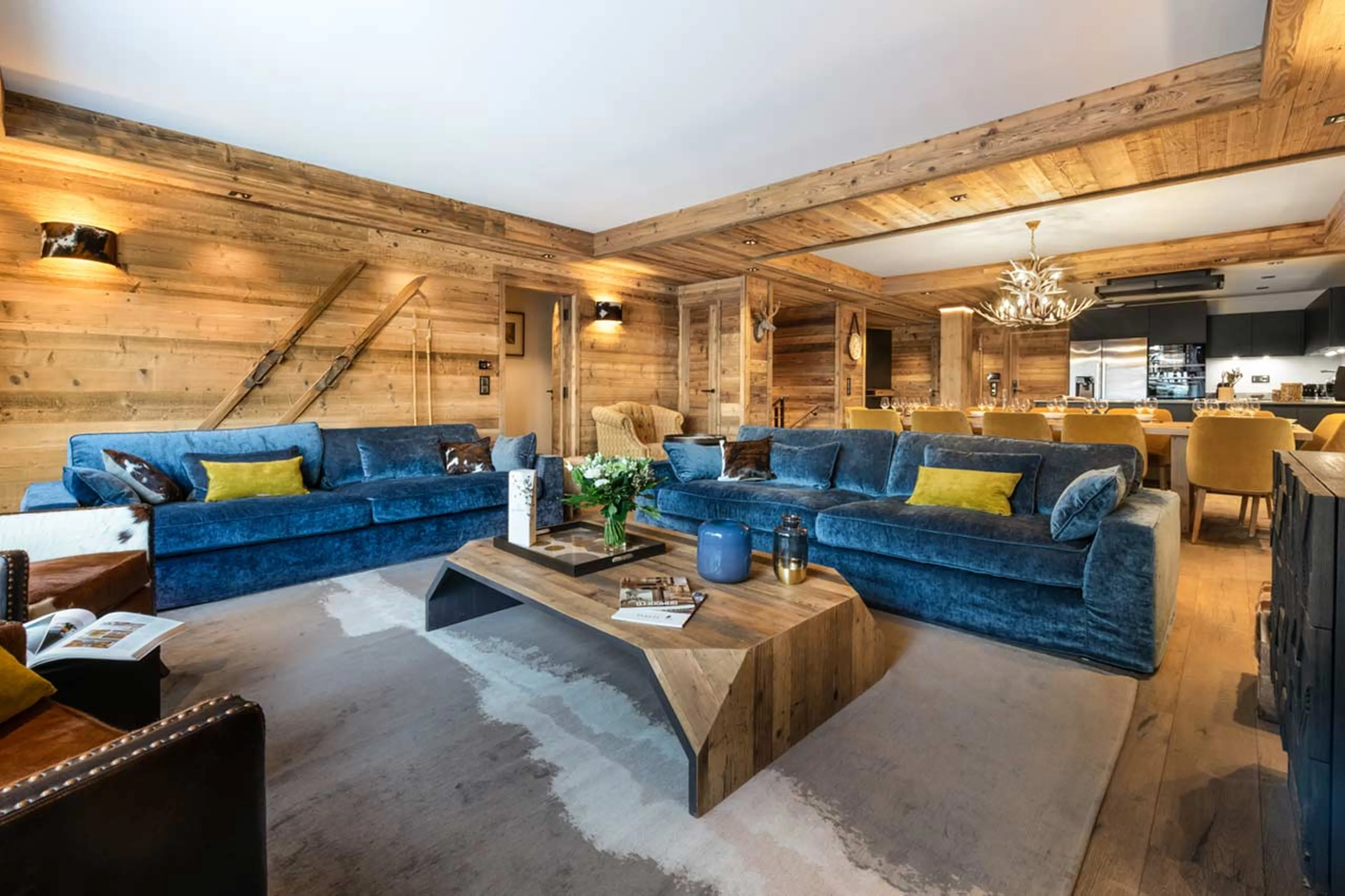 Sofas in living area of Alaska Lodge 4 in Val d'Isere