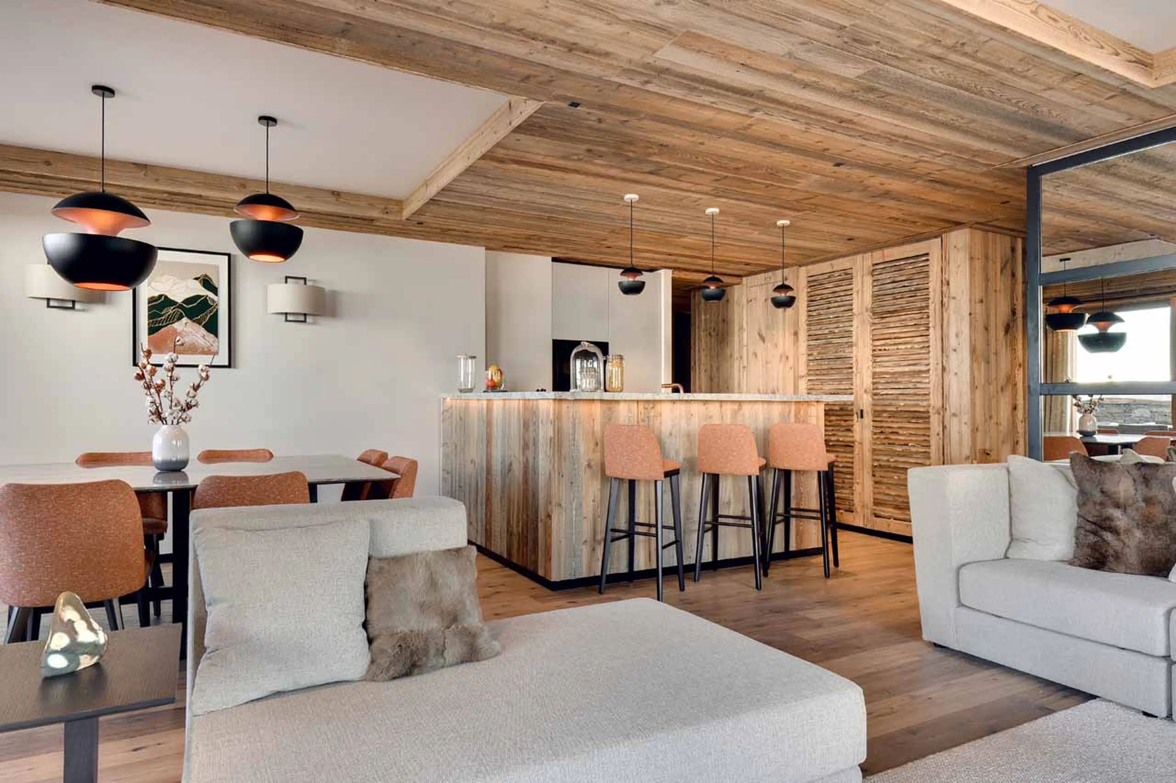 Living and dining area at Apartment Antares Mira 002 in Meribel
