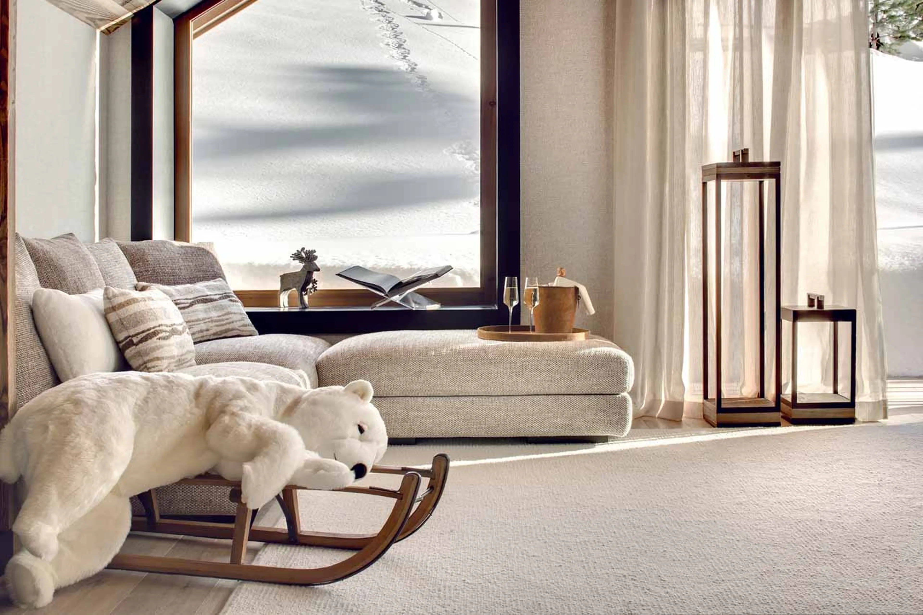 Sofa in living area of Apartment Antares Naos 203 in Meribel