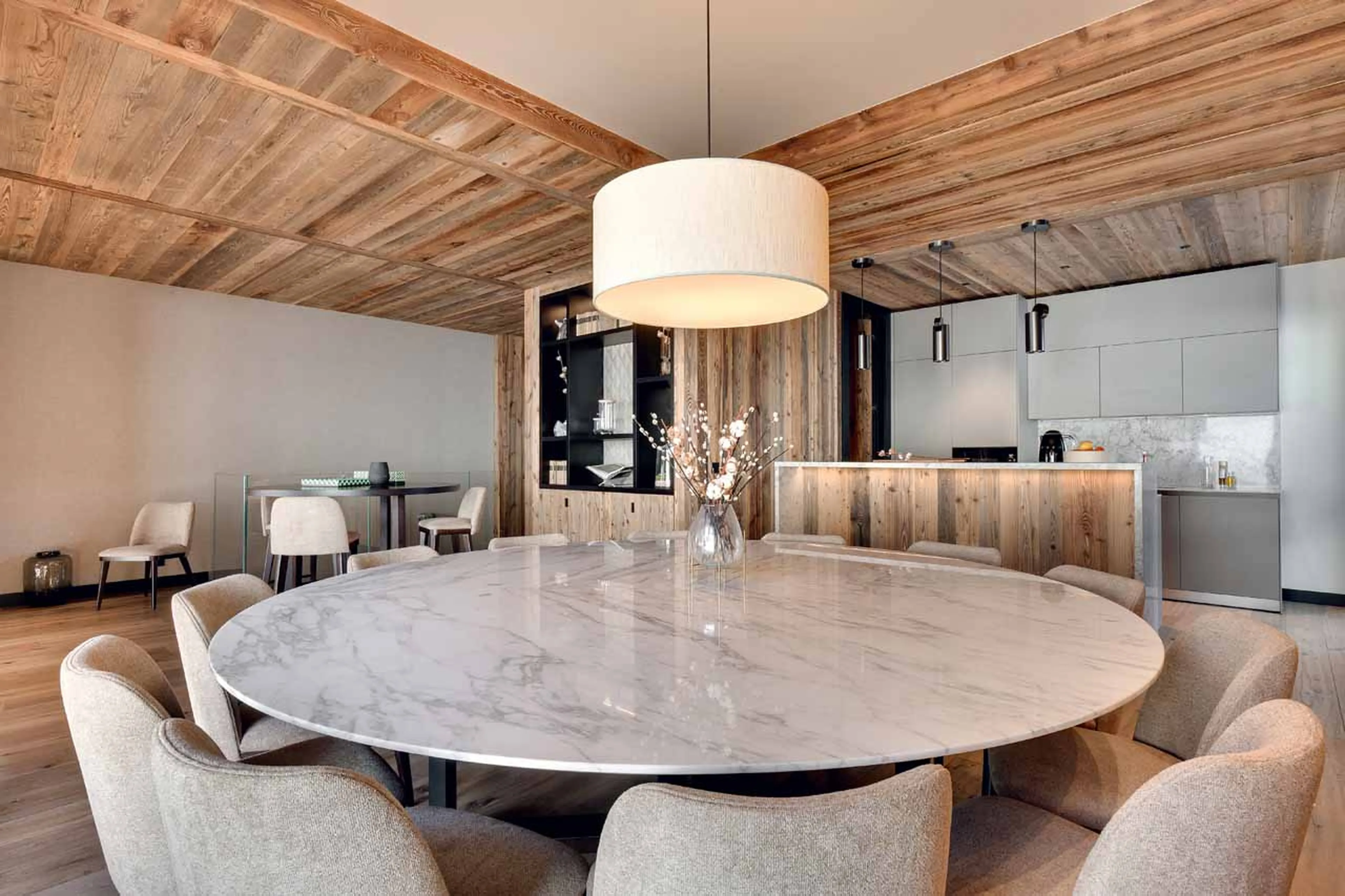 Dining table at Apartment Antares Naos 203 in Meribel