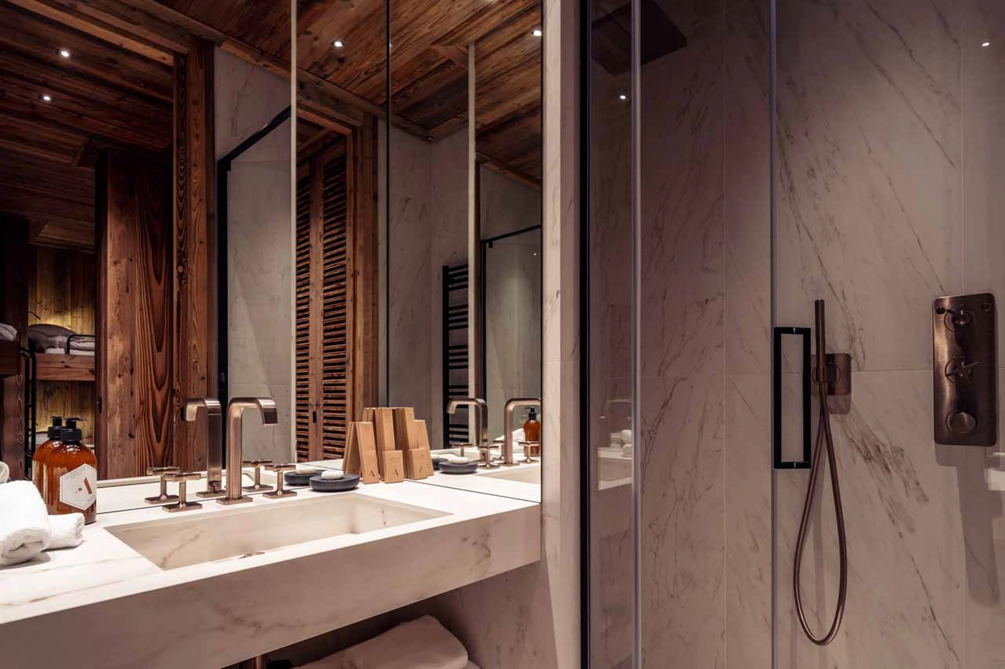 Bedroom 4 en-suite at Apartment Antares Orion 301 in Meribel