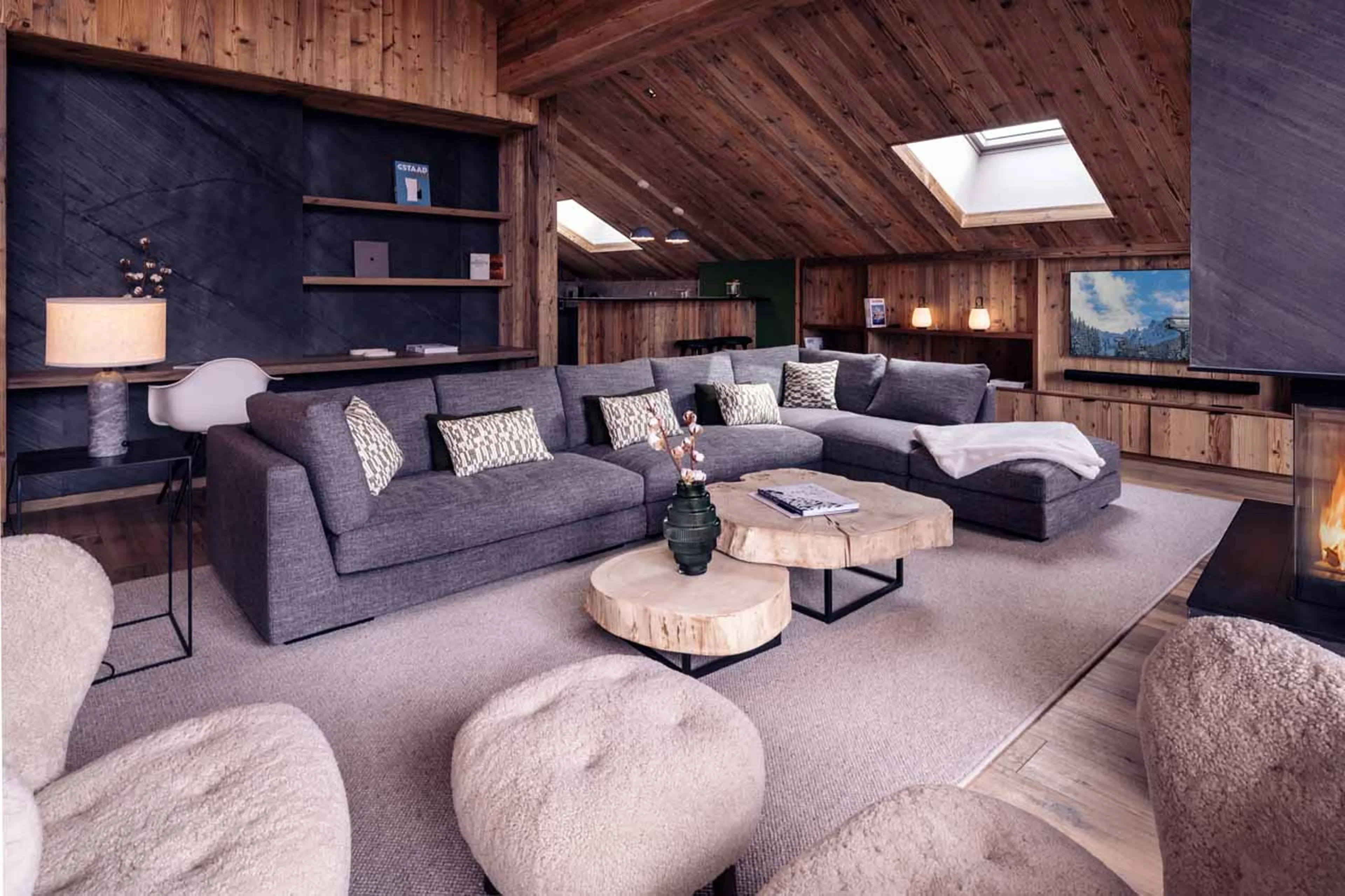 Living area sofas at Apartment Antares Orion 301 in Meribel