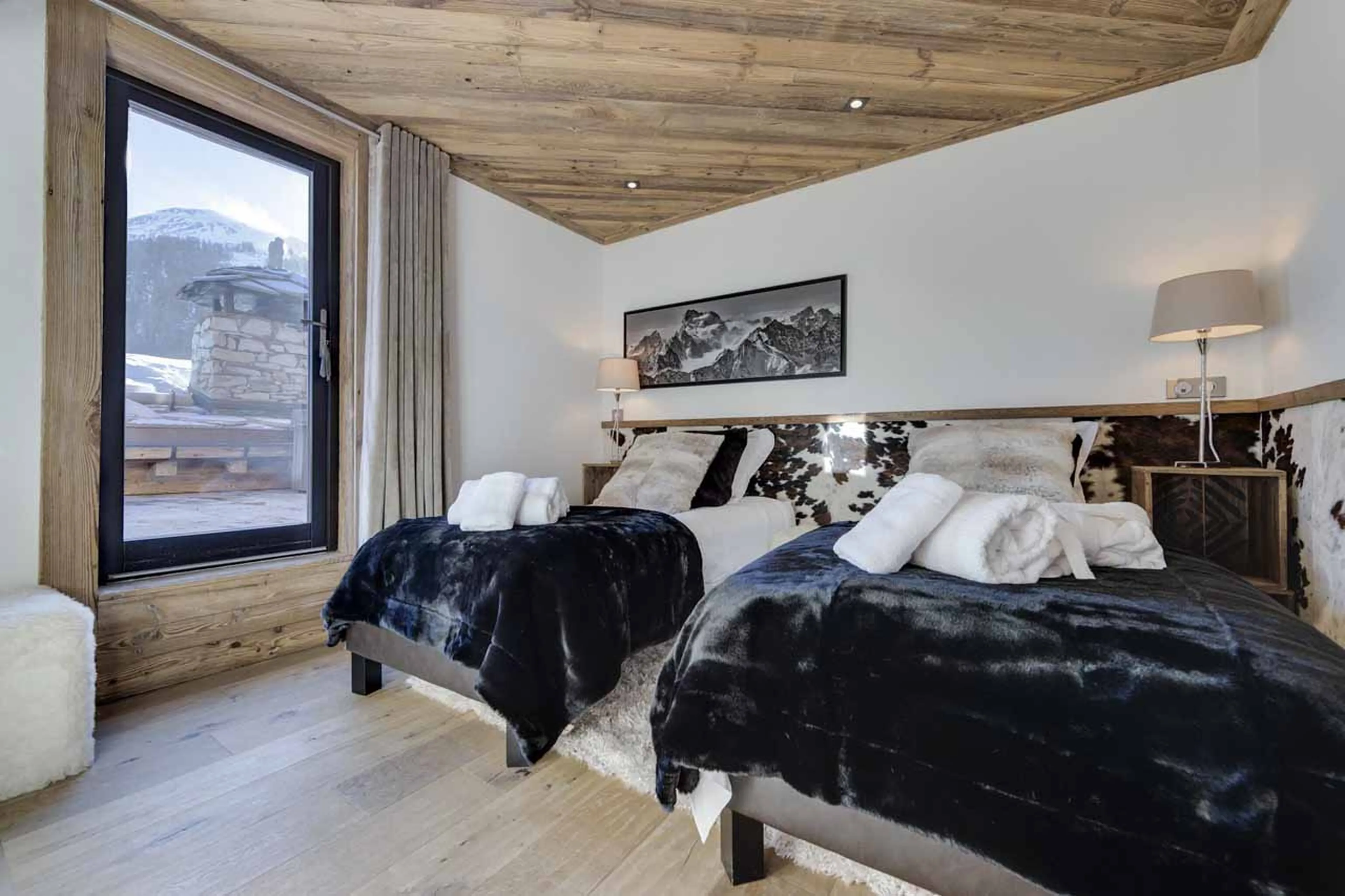 Bedroom two at Chalet Artemis in Val d'Isere