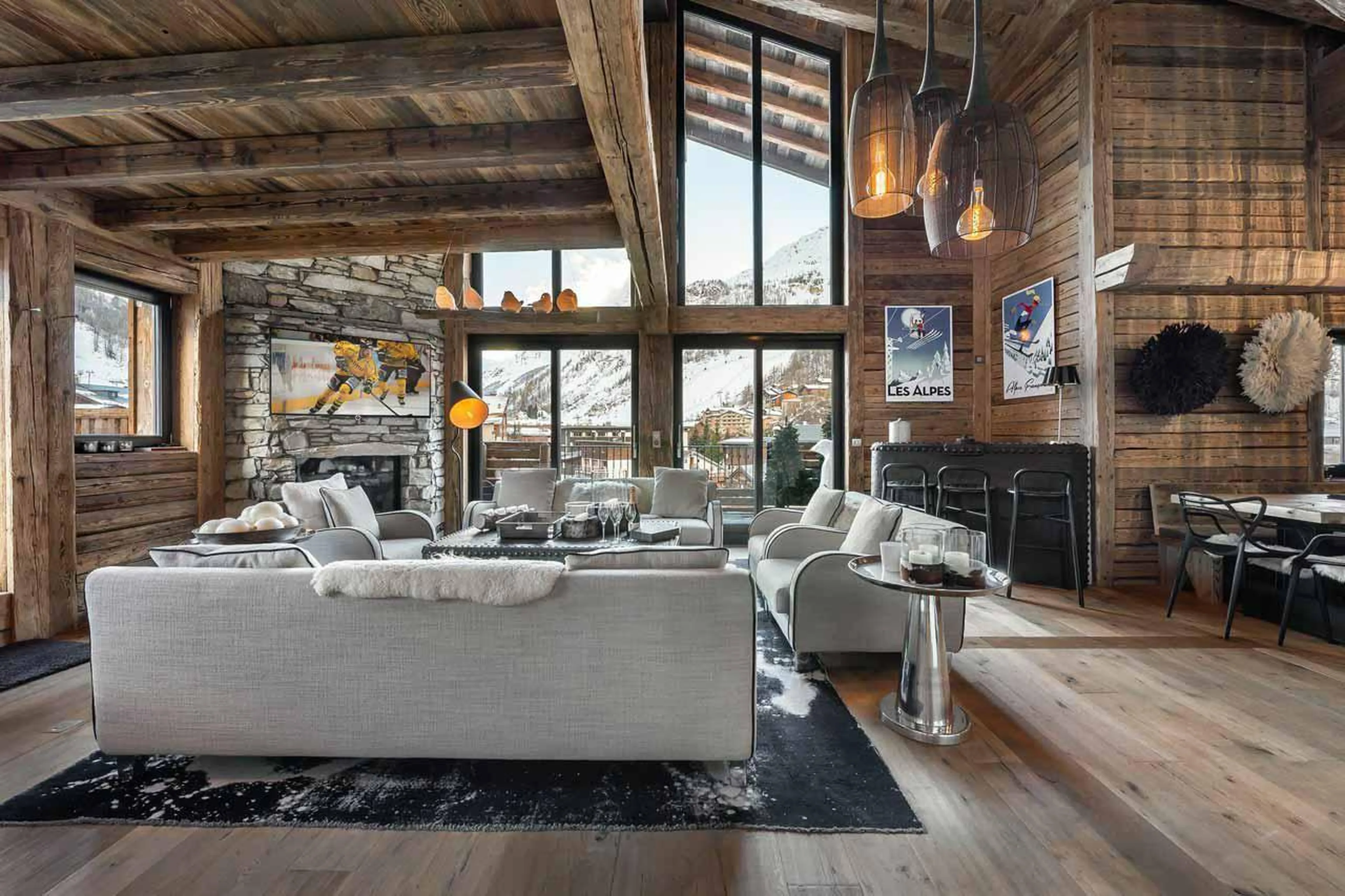 Living room at Chalet Artemis in Val d'Isere