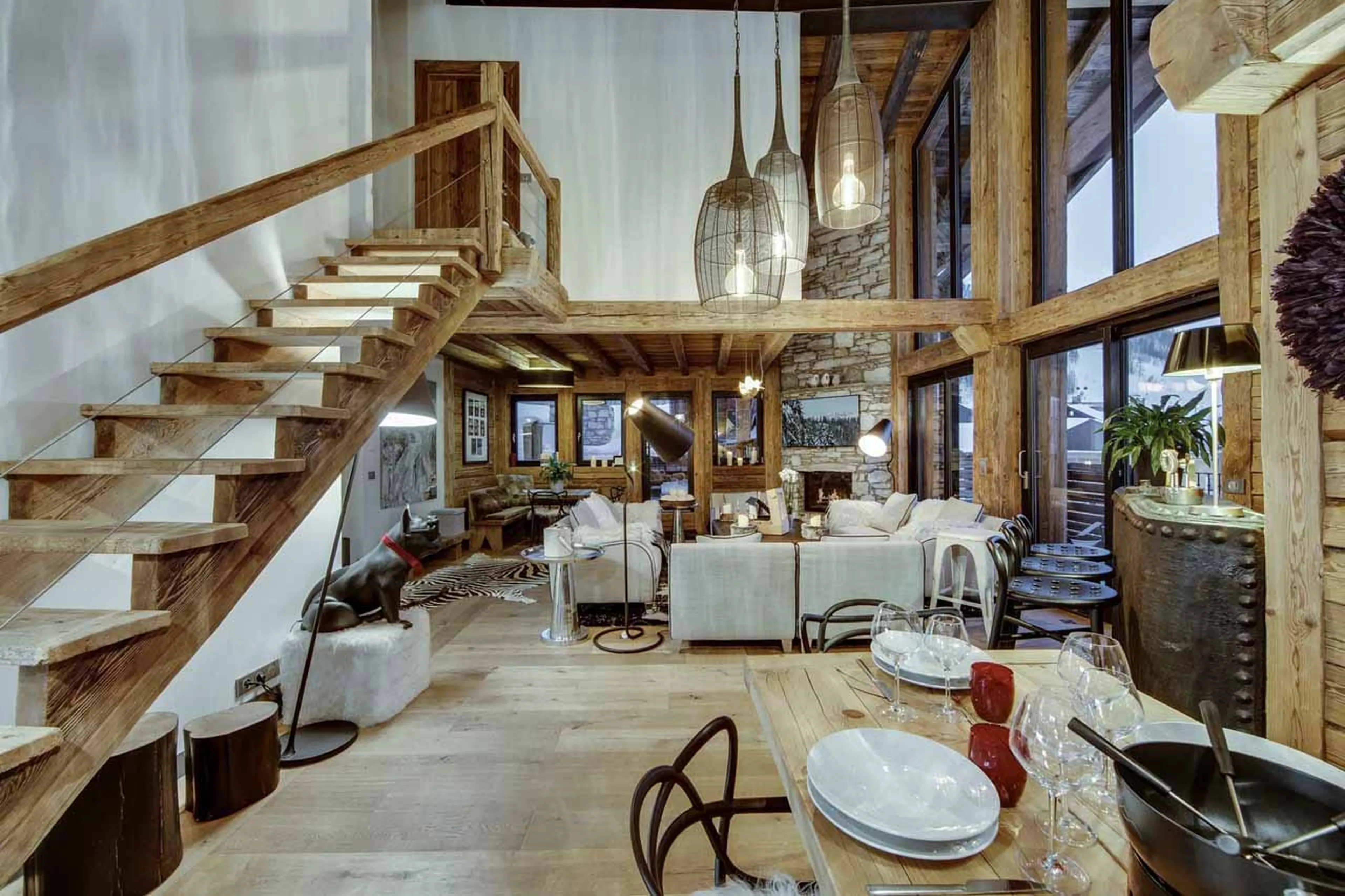 Staircase at Chalet Artemis in Val d'Isere