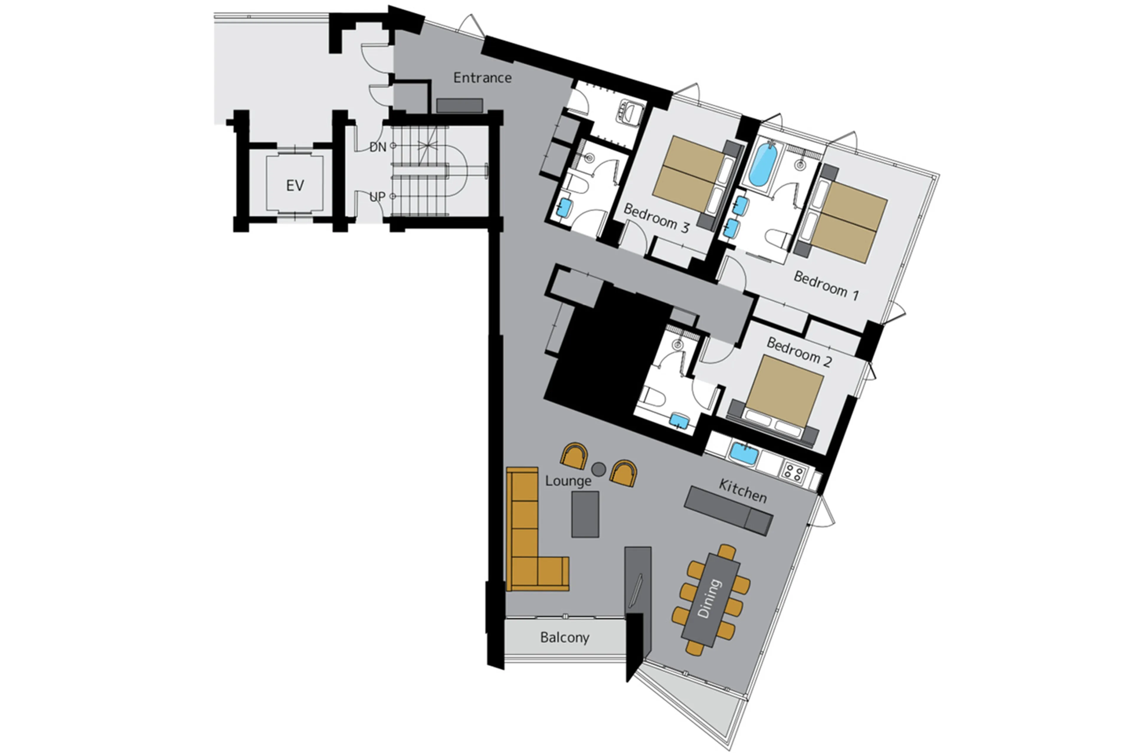 Floor plan for Apartment Aspect 3 Premium in Niseko