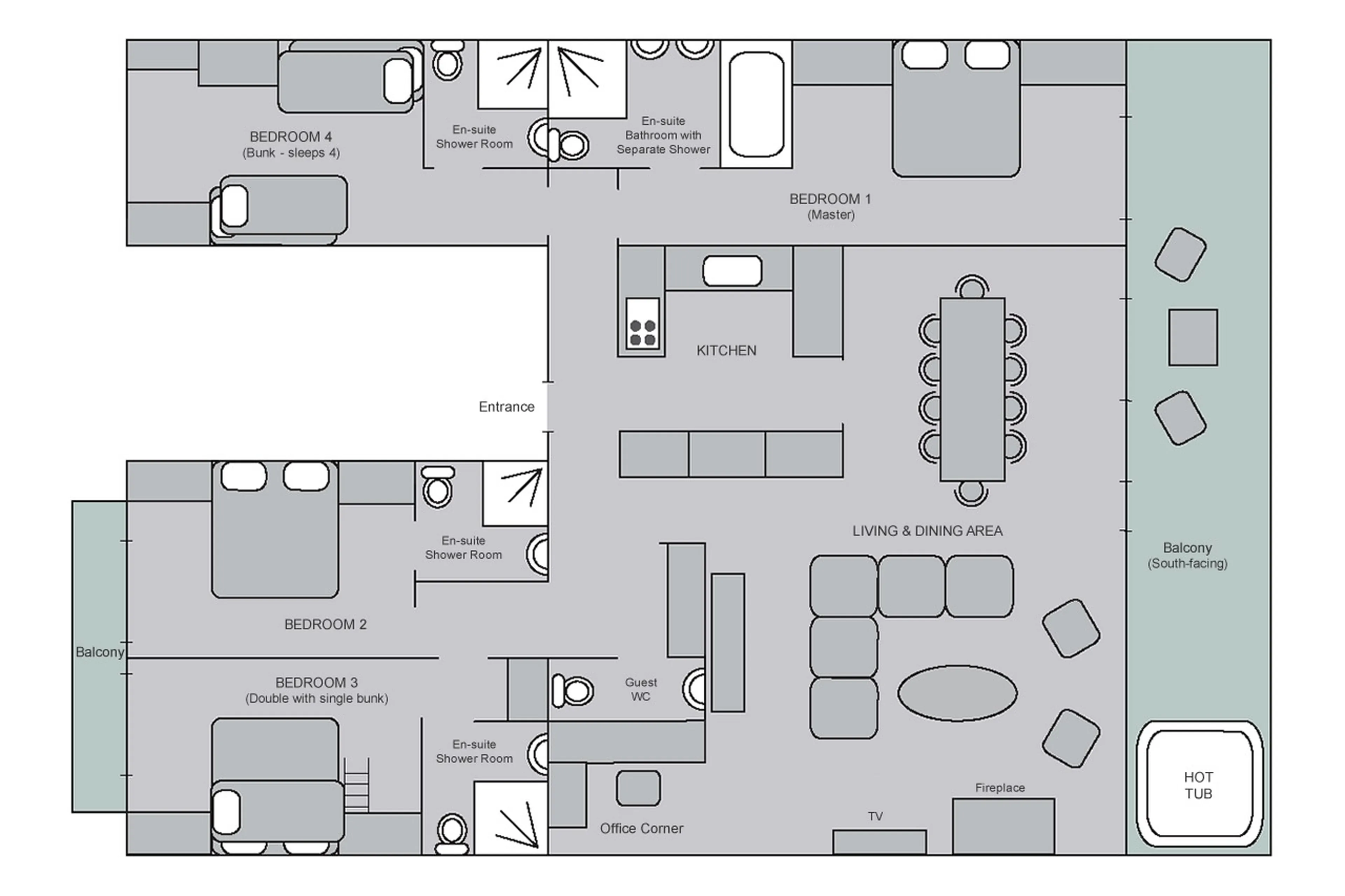 Floor plan of Apartment Basalte in Verbier