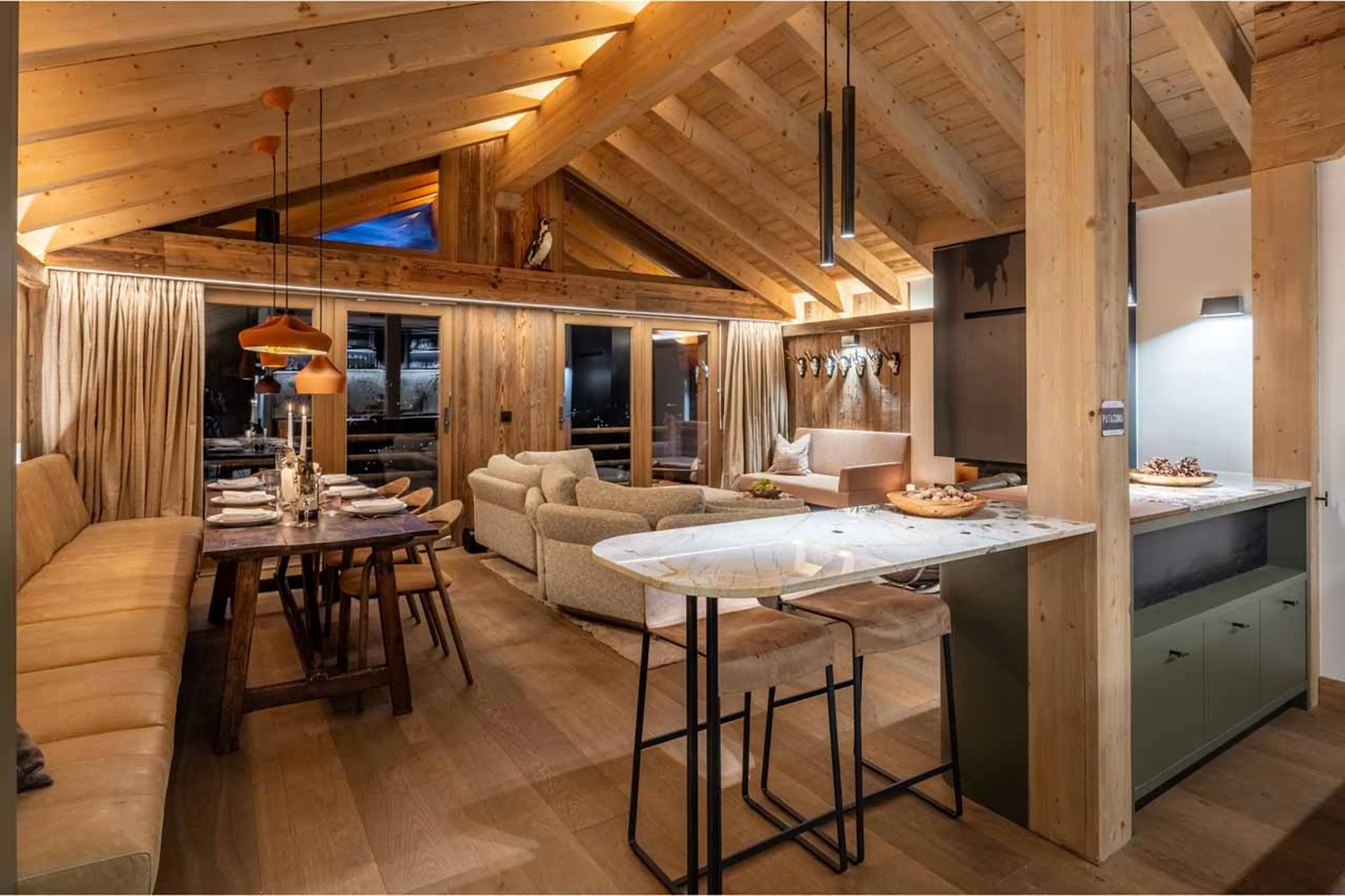 Open-plan living at Apartment Bisous Bisous in Val d'Isere