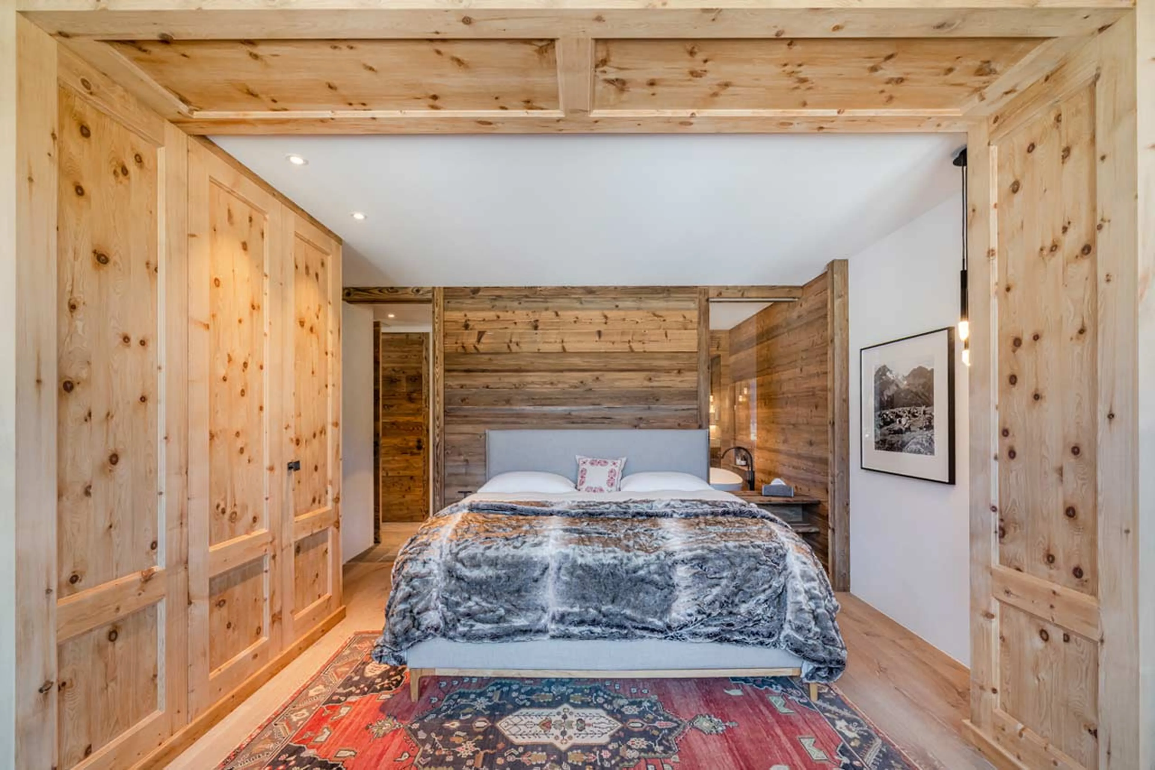 Master bedroom at Apartment Mountain Dream in Davos