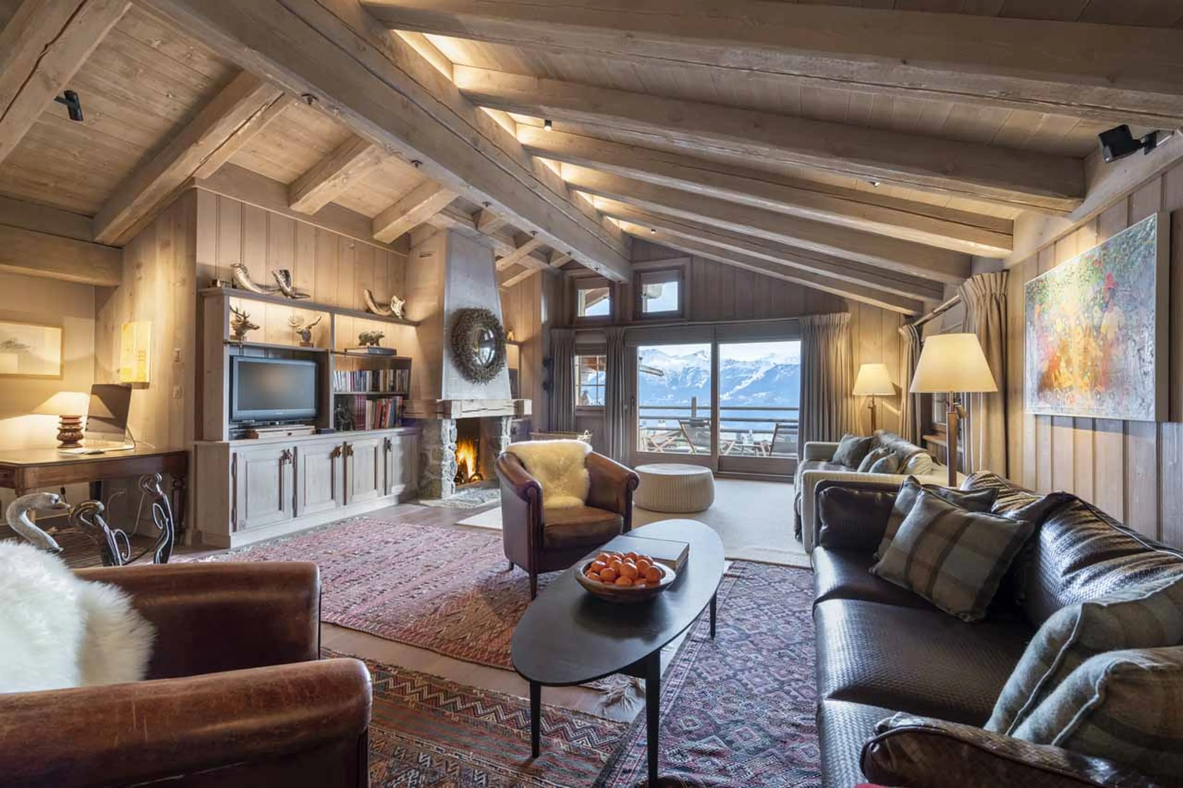 Living area at Apartment Breithorn in Verbier